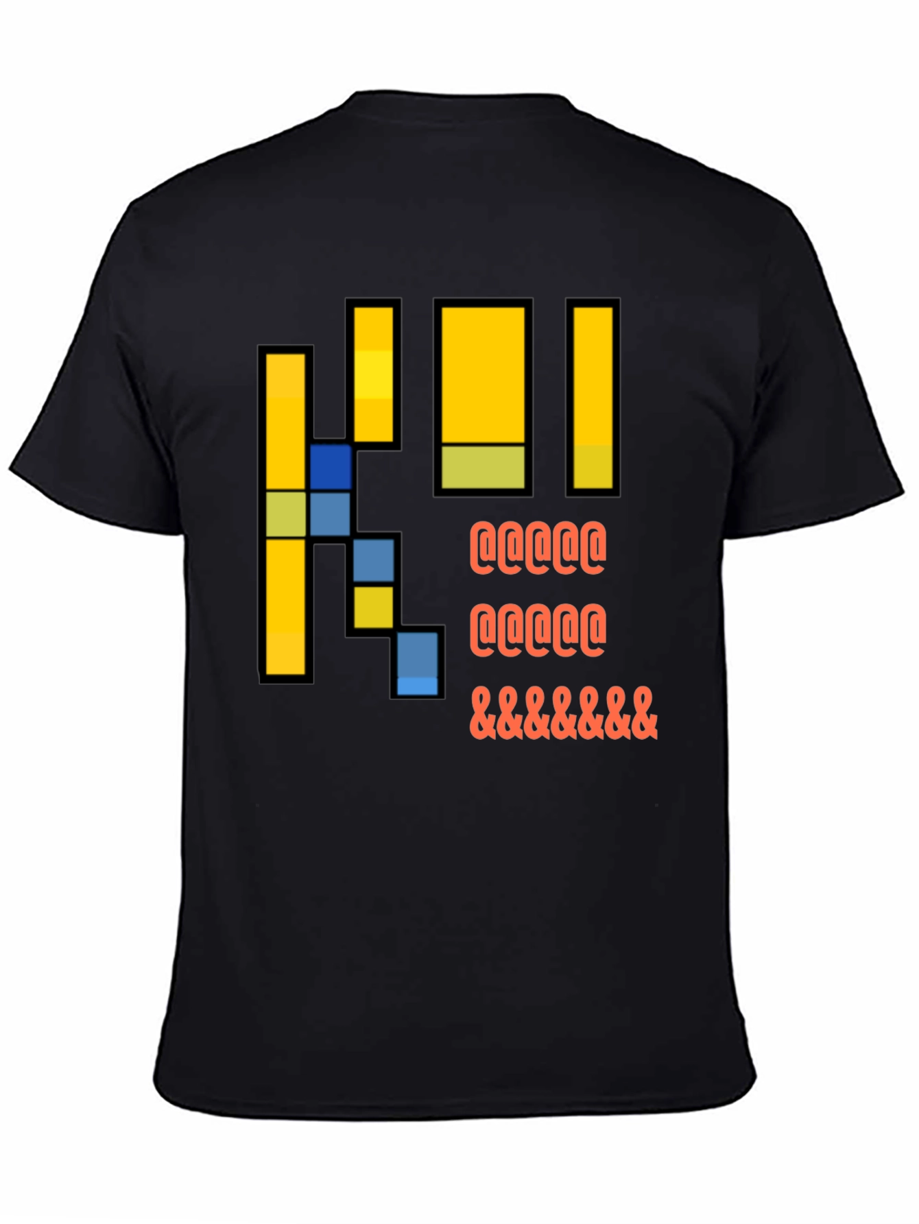Black Pixel Art Graphic T-Shirt - Casual Black Tee view 4