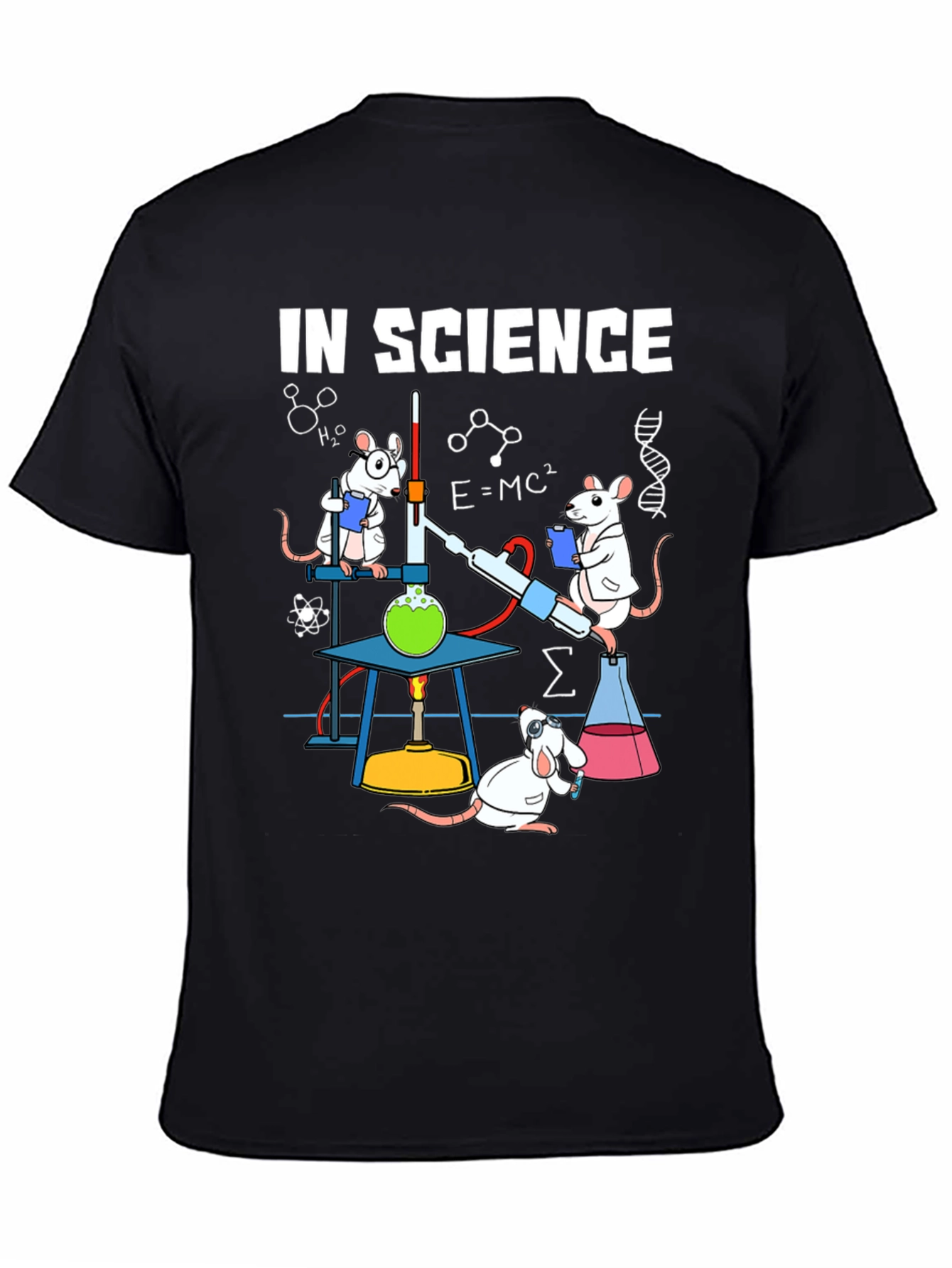 Black Science Rat T-Shirt - Black Cotton Blend Tee view 4