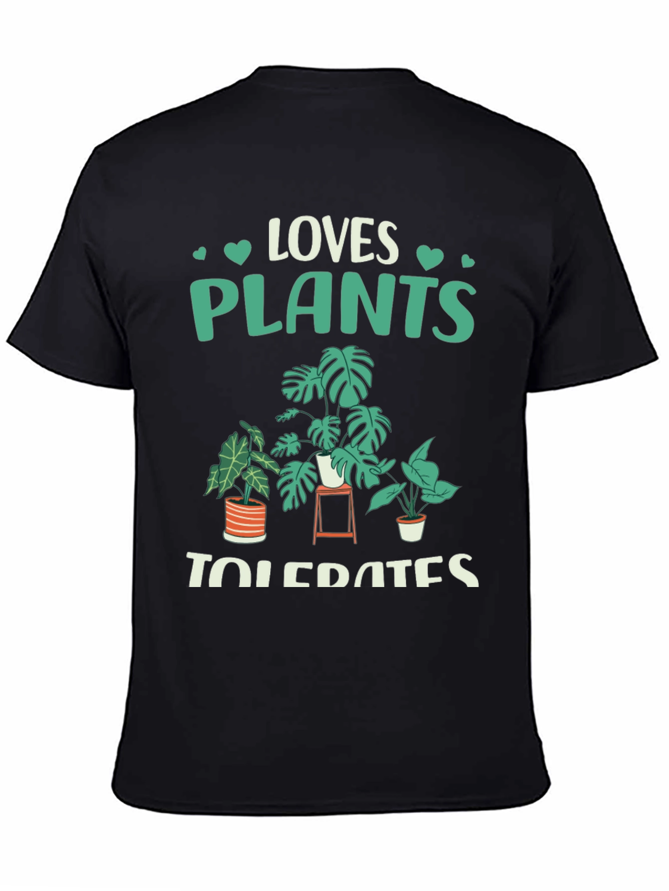 Black Loves Plants Tolerates People Graphic T-Shirt view 4