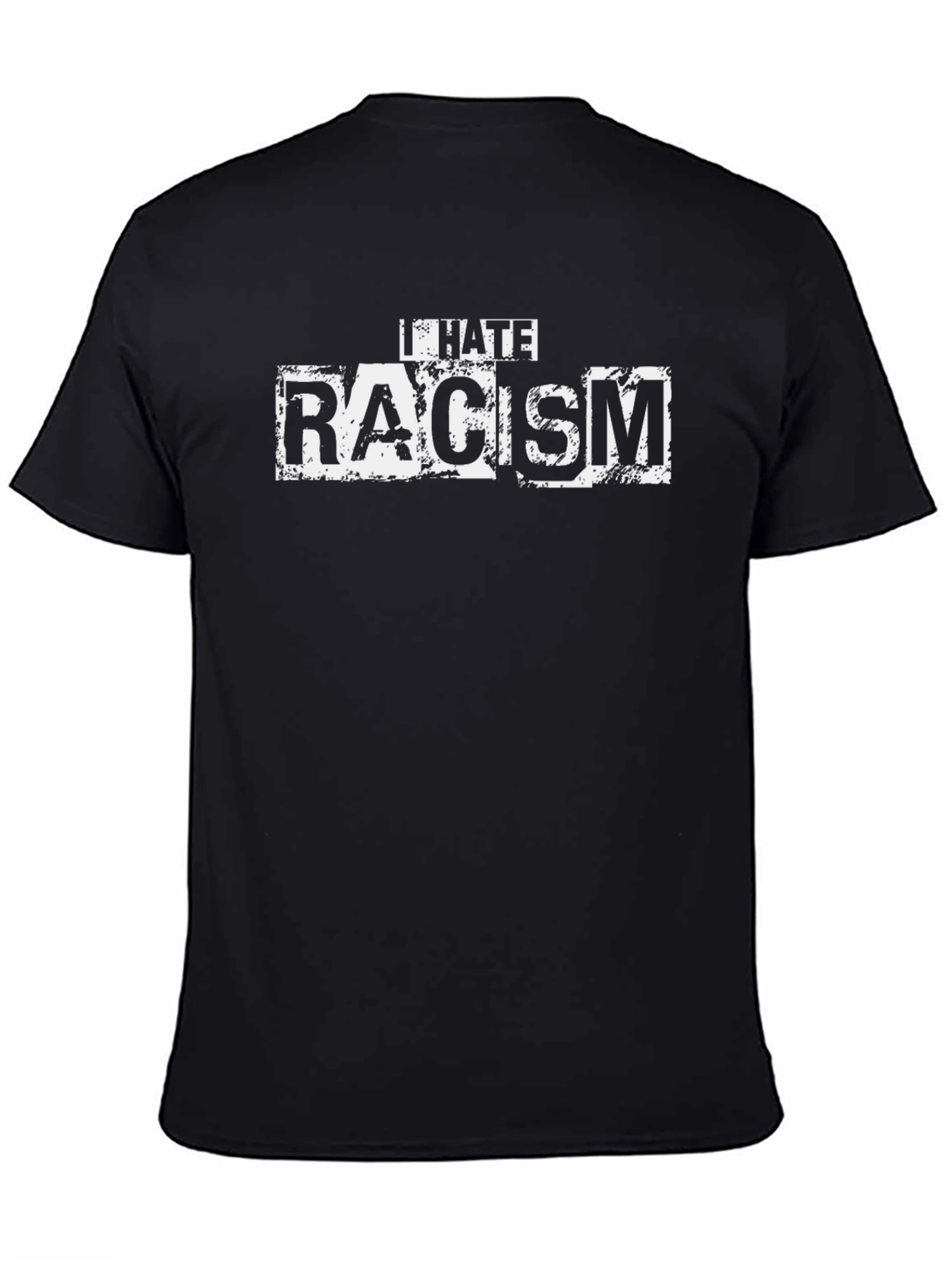 Black I Hate Racism T-Shirt - Anti-Discrimination Tee view 4