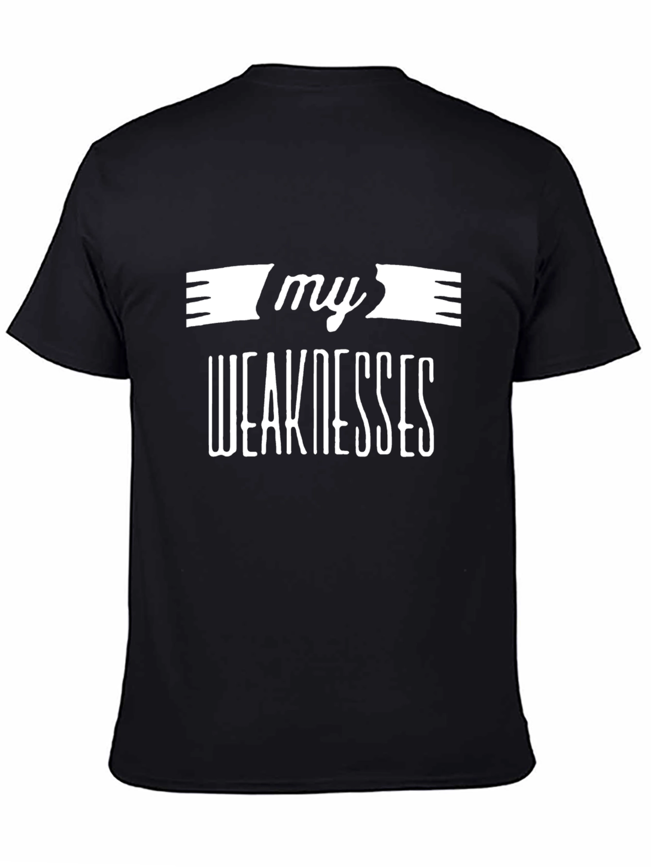 Black My Weaknesses Graphic T-Shirt - Mens Black Crew Neck Tee view 4