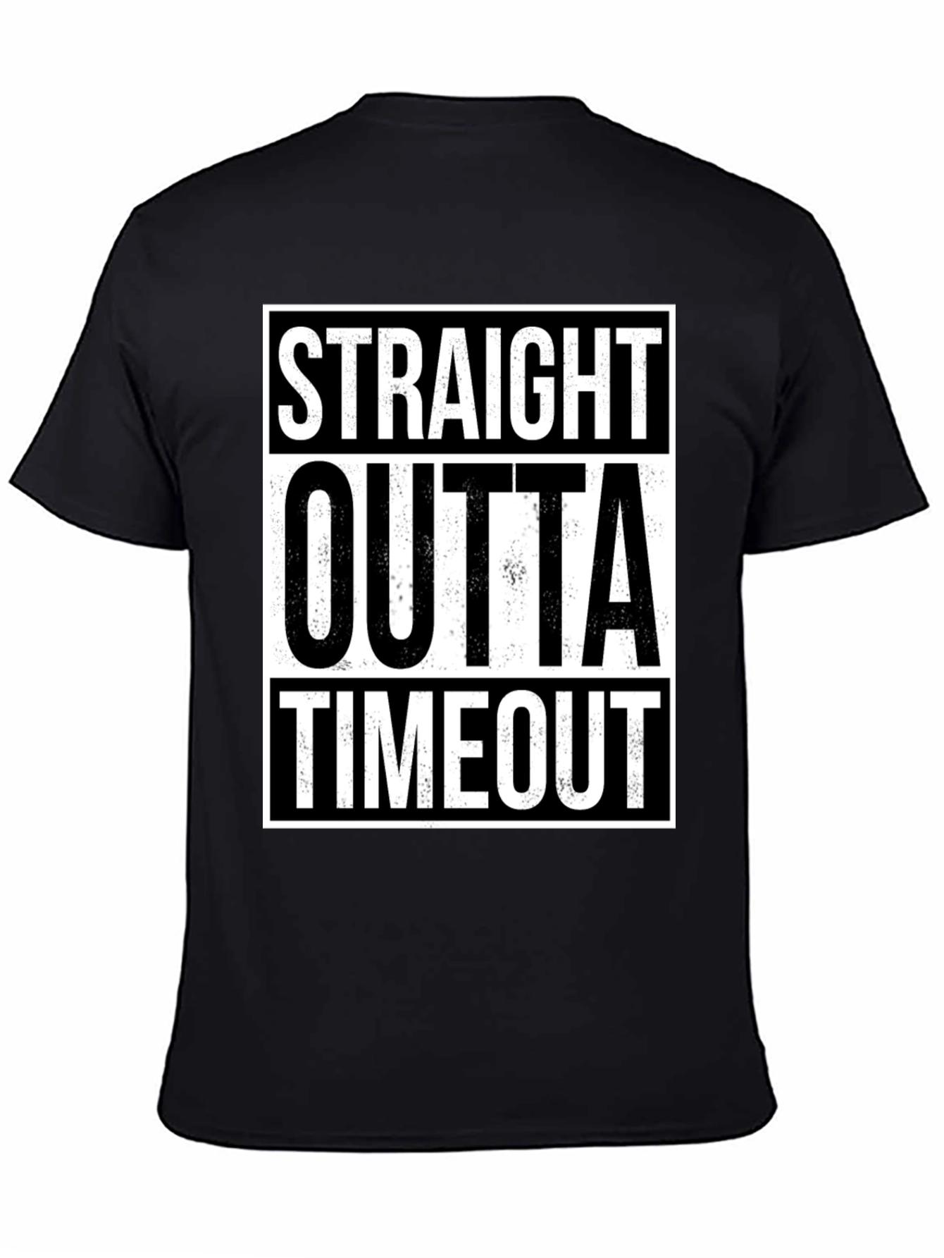 Black Straight Outta Timeout Graphic T-Shirt view 4