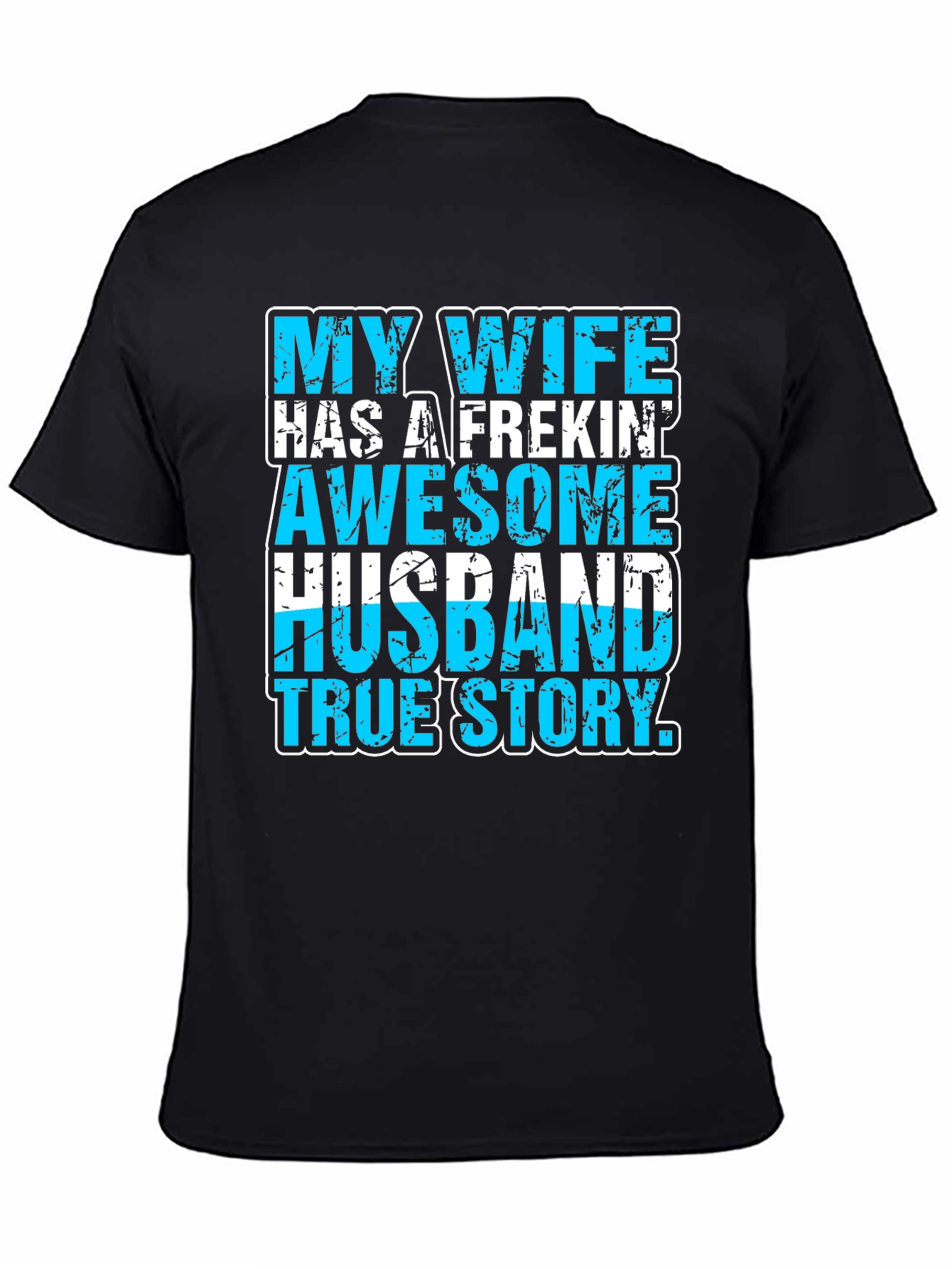 Black My Wife Awesome Husband T-Shirt Funny Graphic Tee view 4