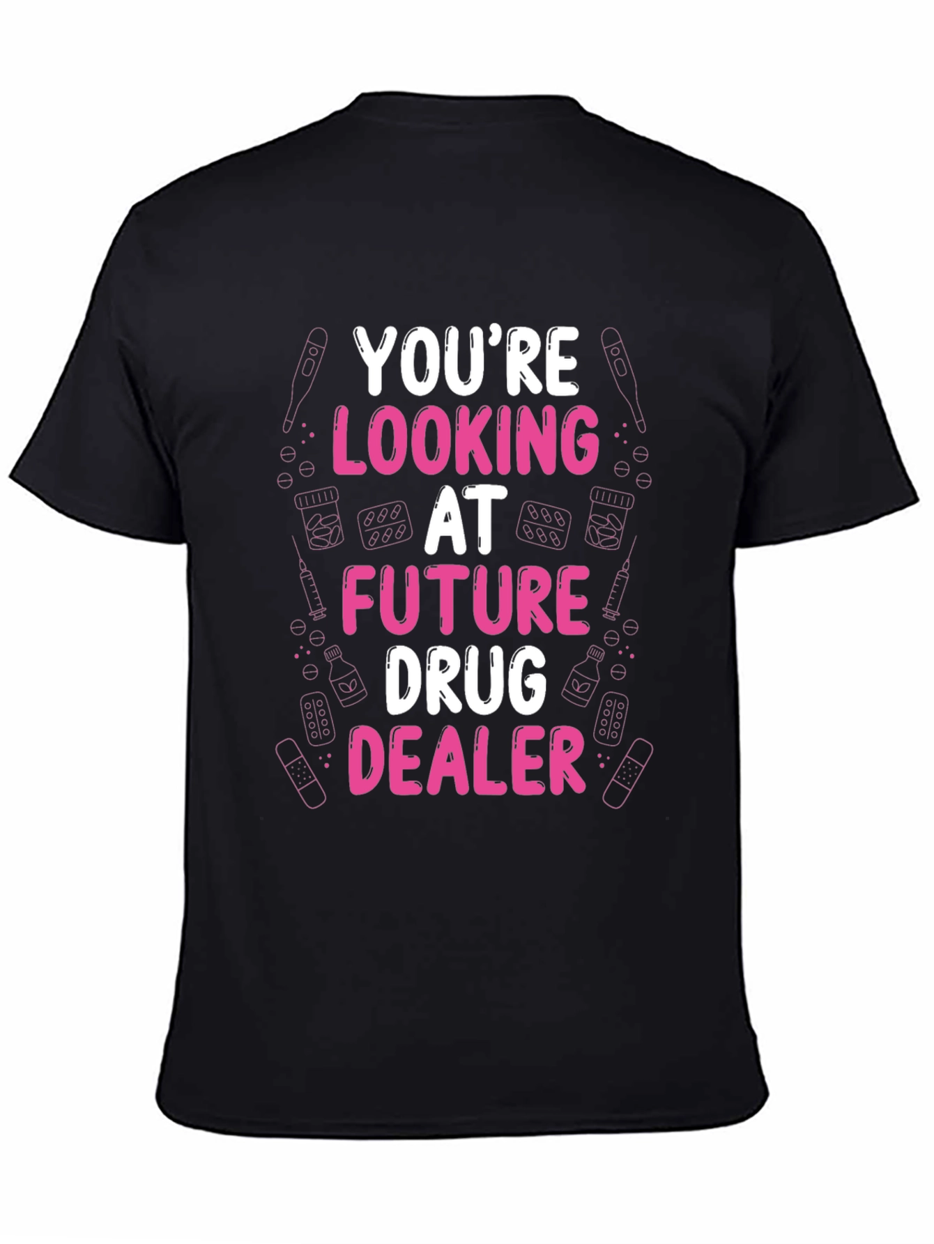 Black Future Drug Dealer Funny Graphic T-Shirt view 4