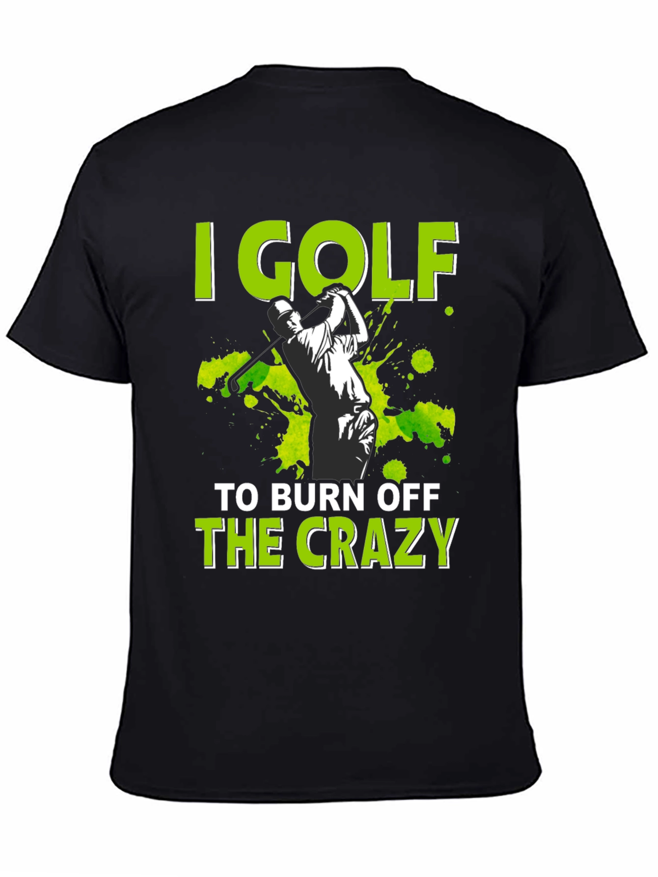 Black Golf Burn Off Crazy Graphic Tee view 4