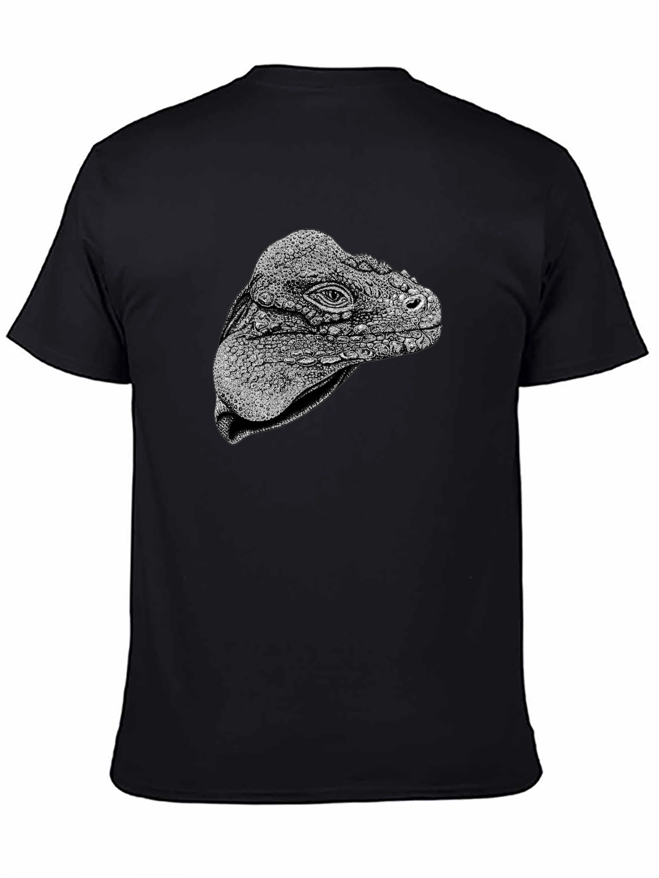 Black Iguana Head Graphic Tee - Unique Animal Print view 4