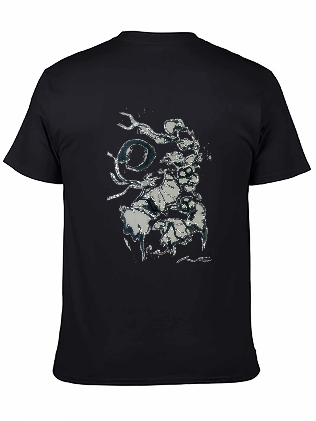 Black Abstract Graphic Tee - Black Casual T-Shirt view 4