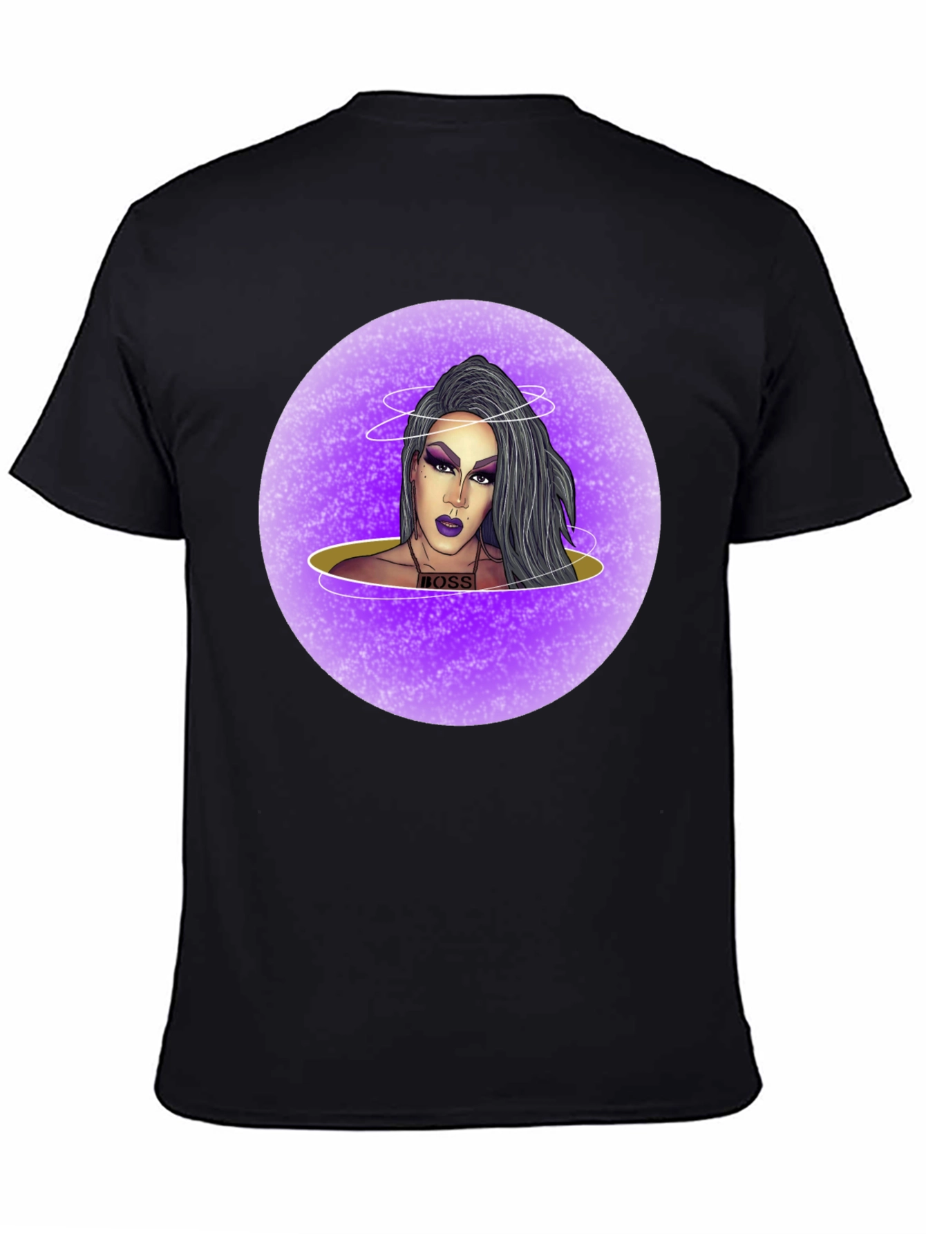 Black Drag Queen Boss T-Shirt - Black Cotton Graphic Tee view 4