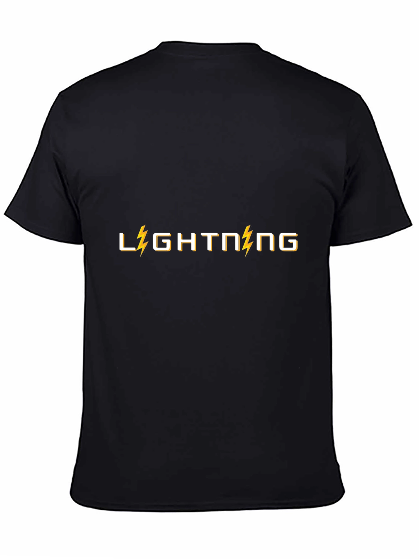 Black Lightning Bolt Graphic Tee - Black Cotton view 4