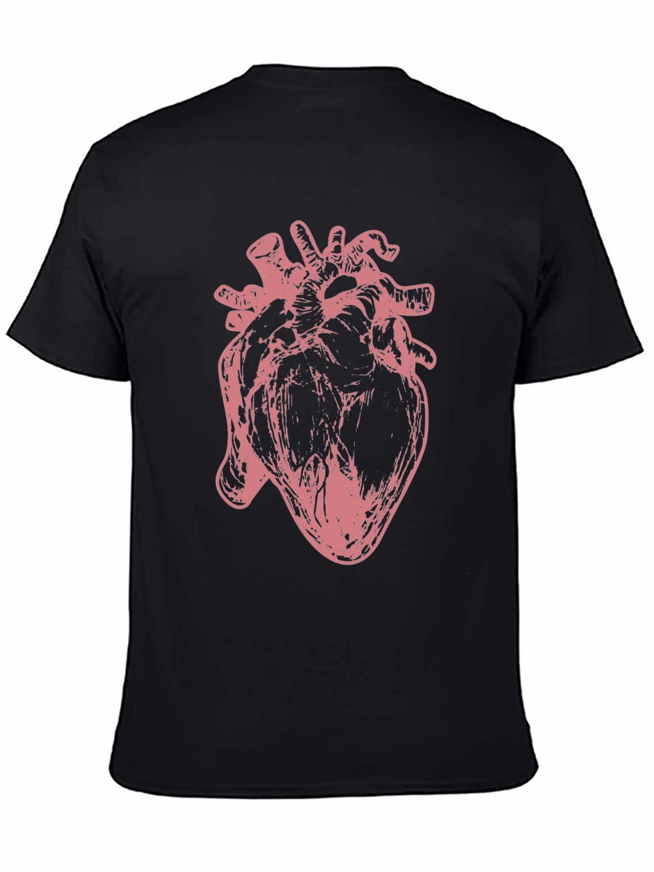 Black Anatomical Heart Graphic Tee - Unique Design view 4