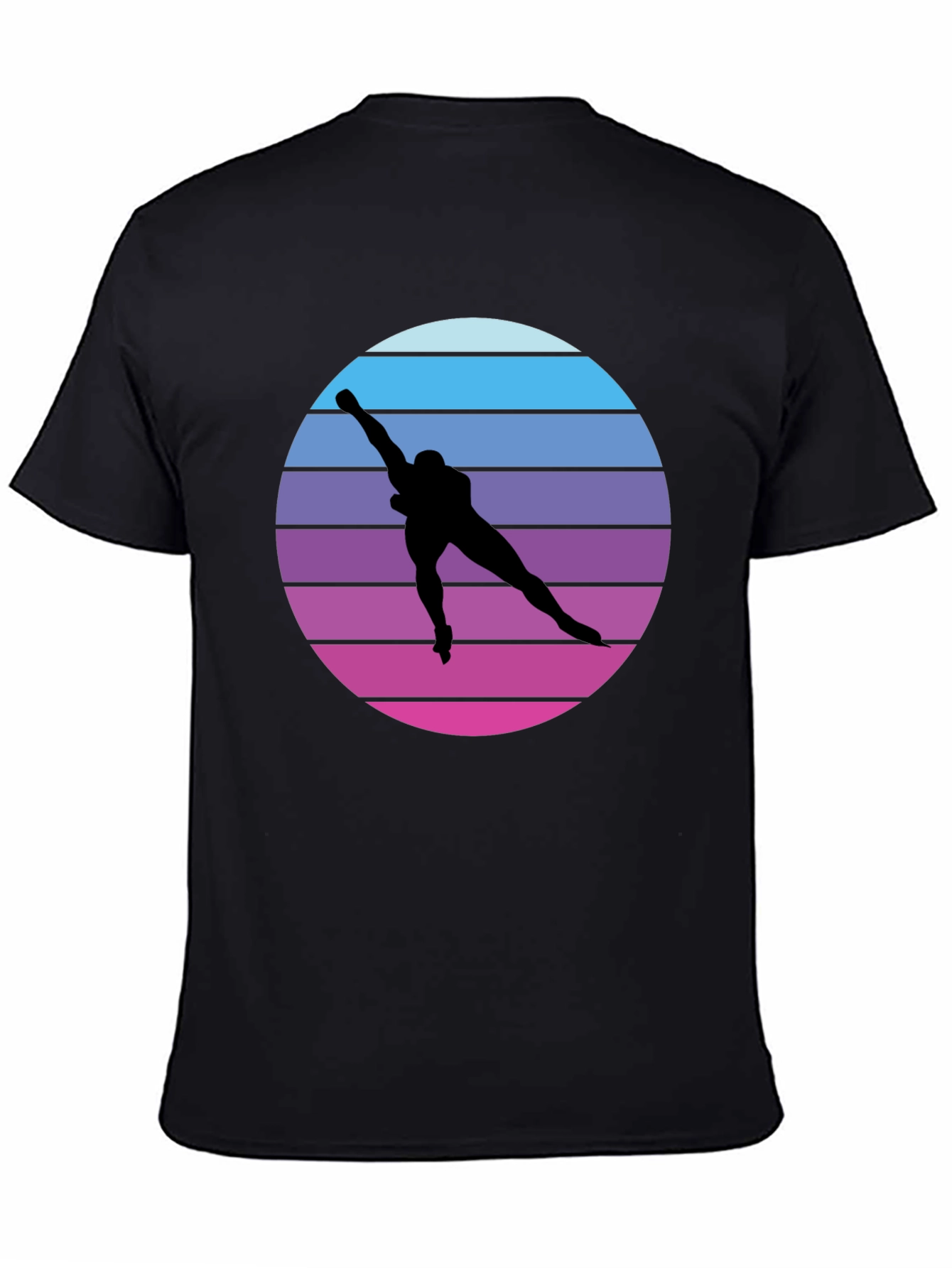 Black Retro Speed Skater Graphic Tee view 4