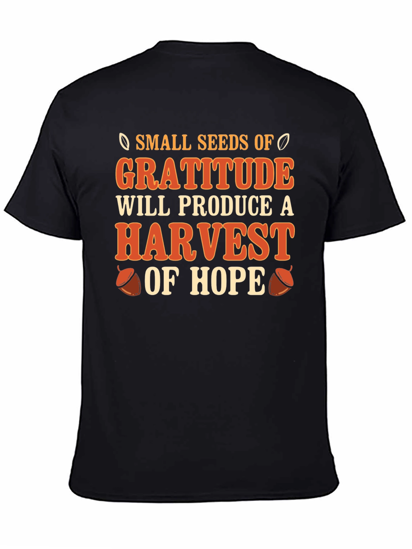 Black Gratitude Harvest T-Shirt - Inspirational Graphic Tee view 4