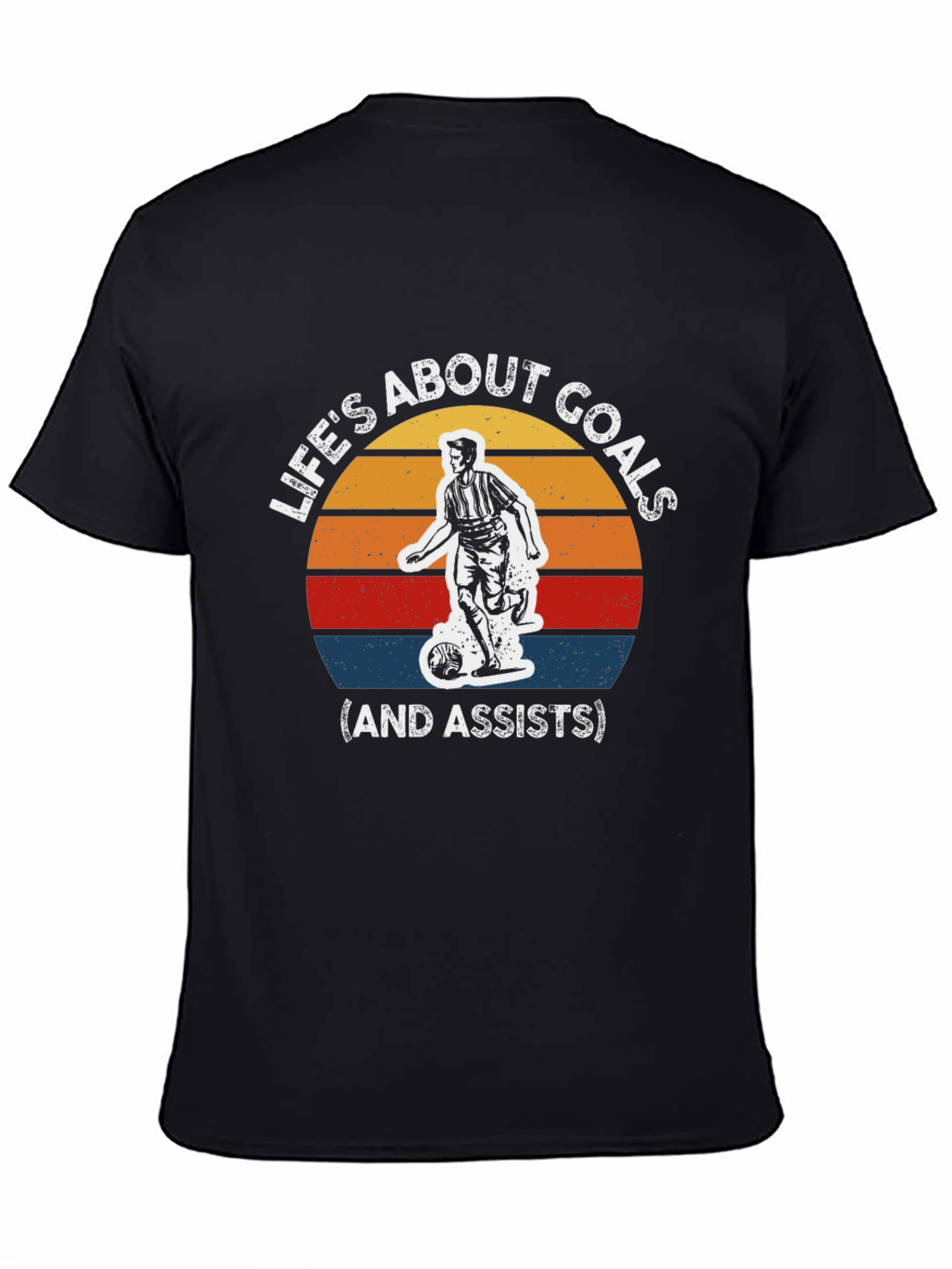 Black Life's About Goals Soccer T-Shirt view 4
