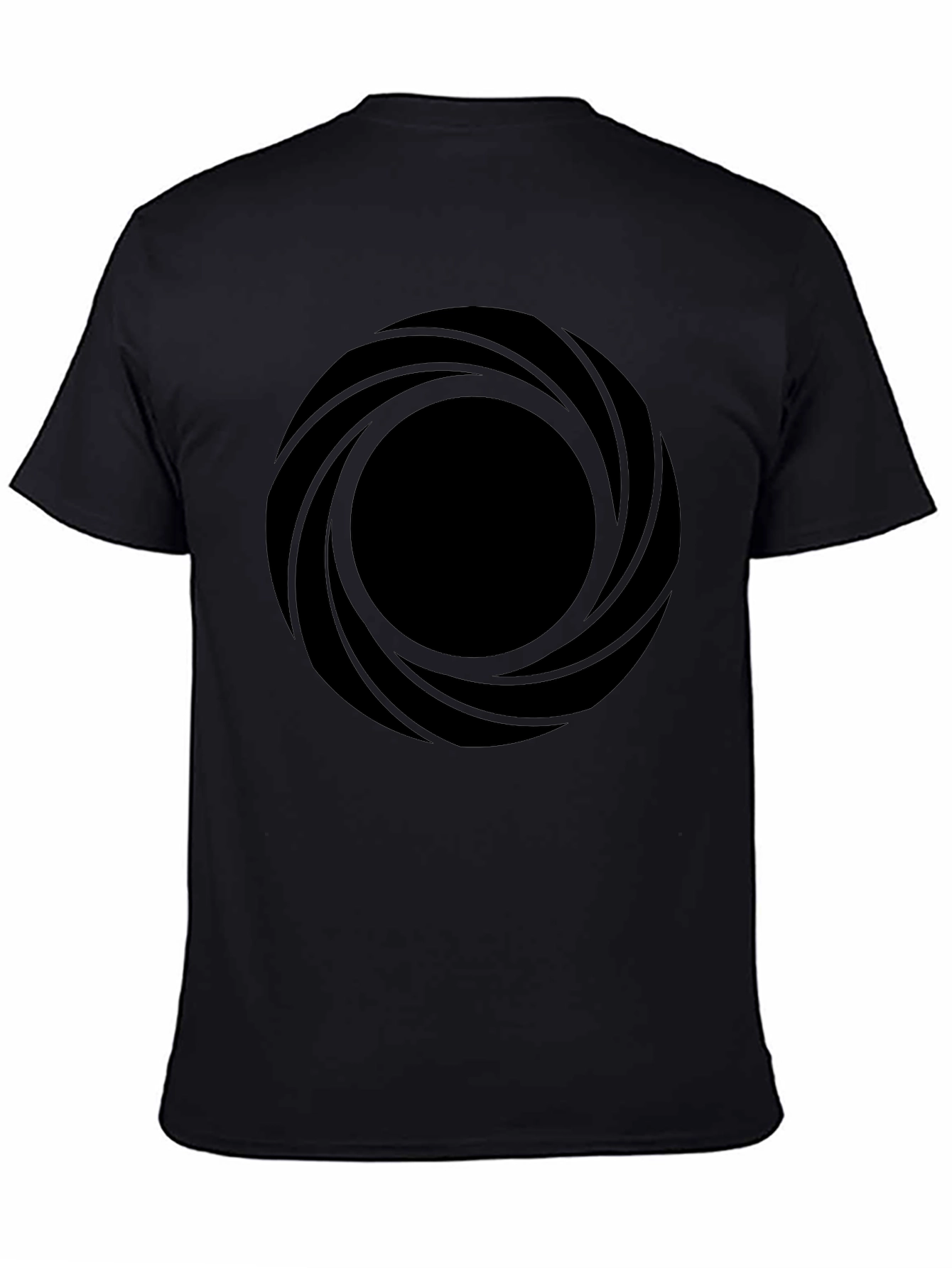 Abstract Circle Graphic Black T-Shirt - 4
