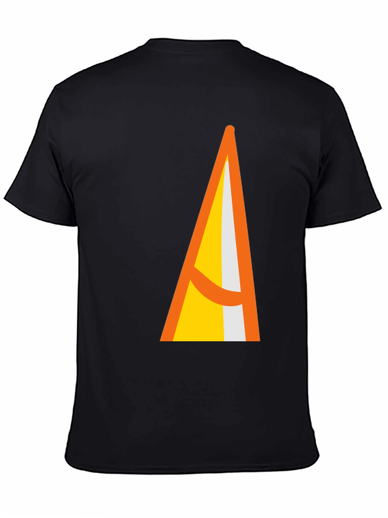 Black Geometric Triangle Graphic Black T-Shirt view 4