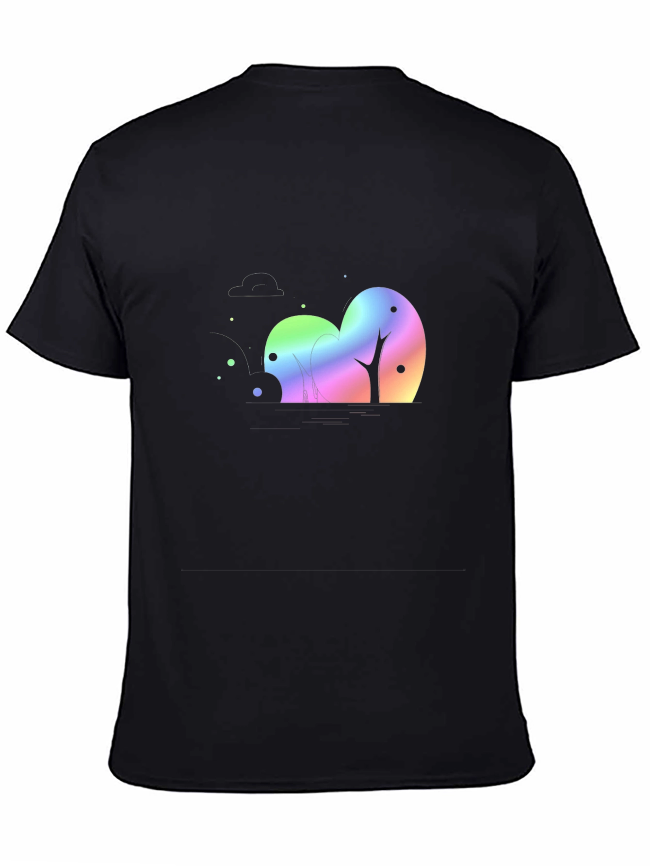 Black Rainbow Trees Black T-Shirt view 4