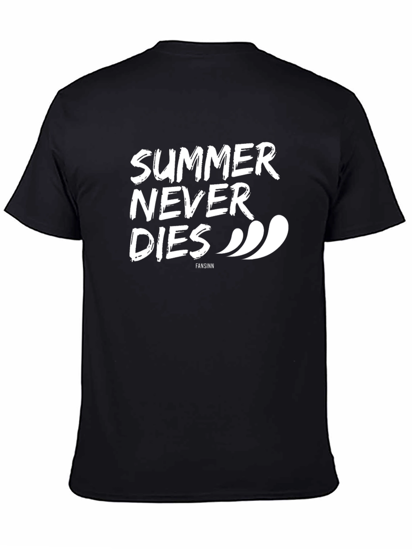 Black Summer Never Dies Graphic Tee - Black view 4