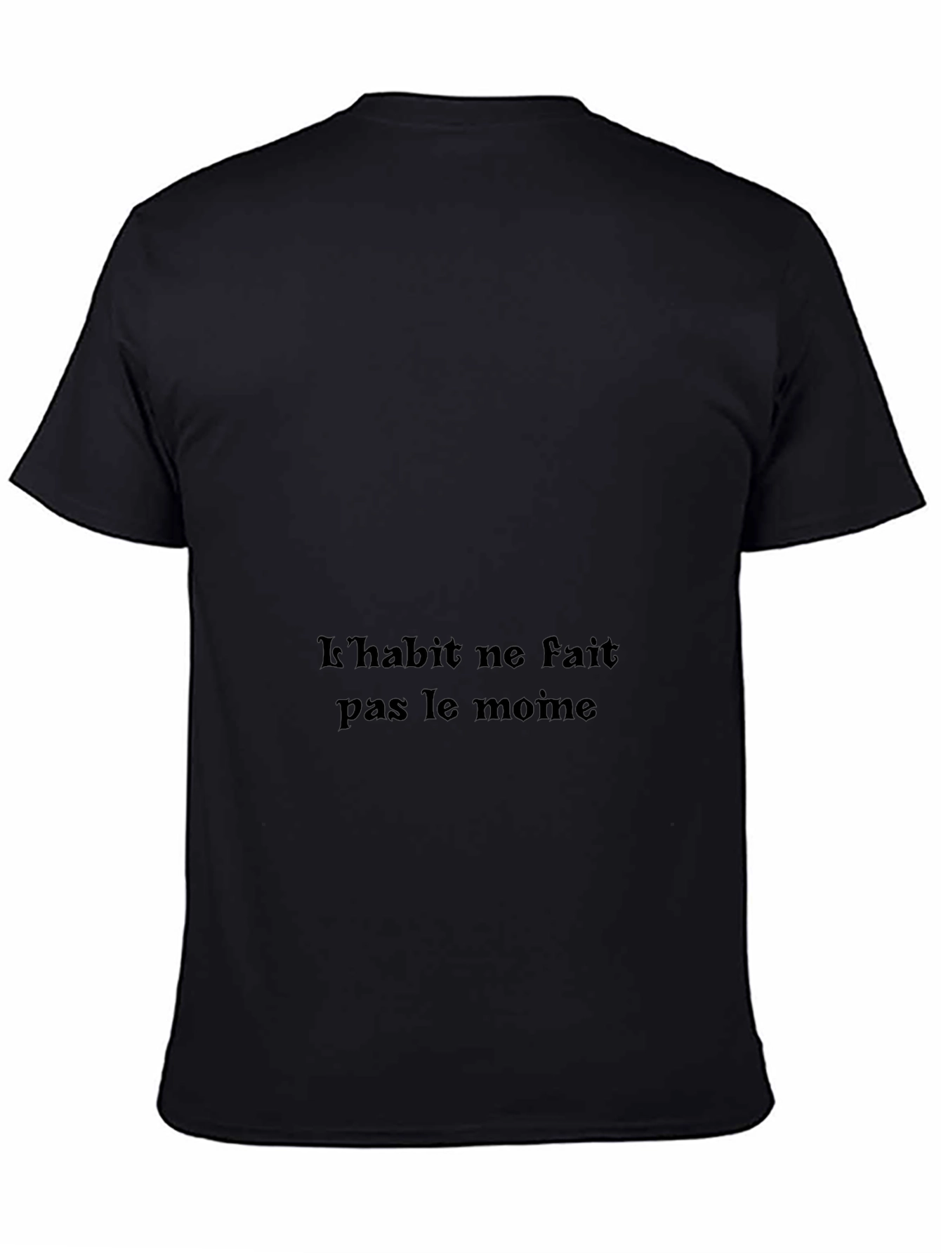 Black Stylish Black T-Shirt with French Proverb view 4