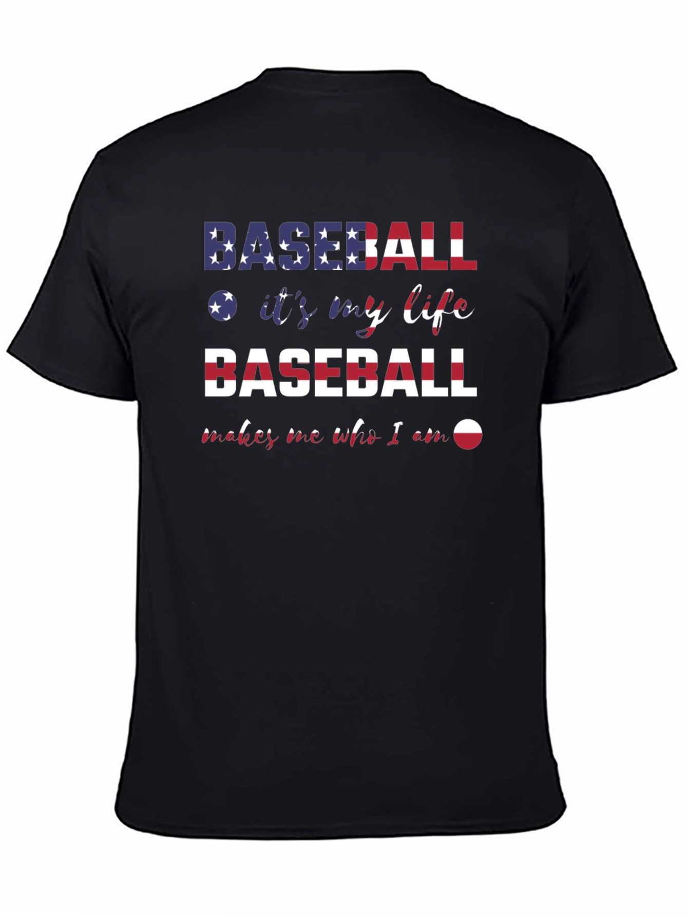 Black Baseball It's My Life T-Shirt view 4