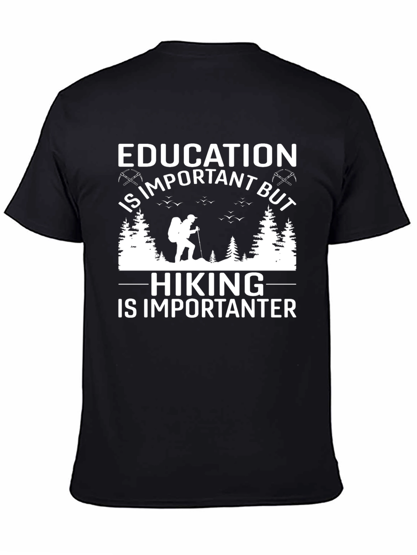 Black Hiking is Importanter Tee view 4
