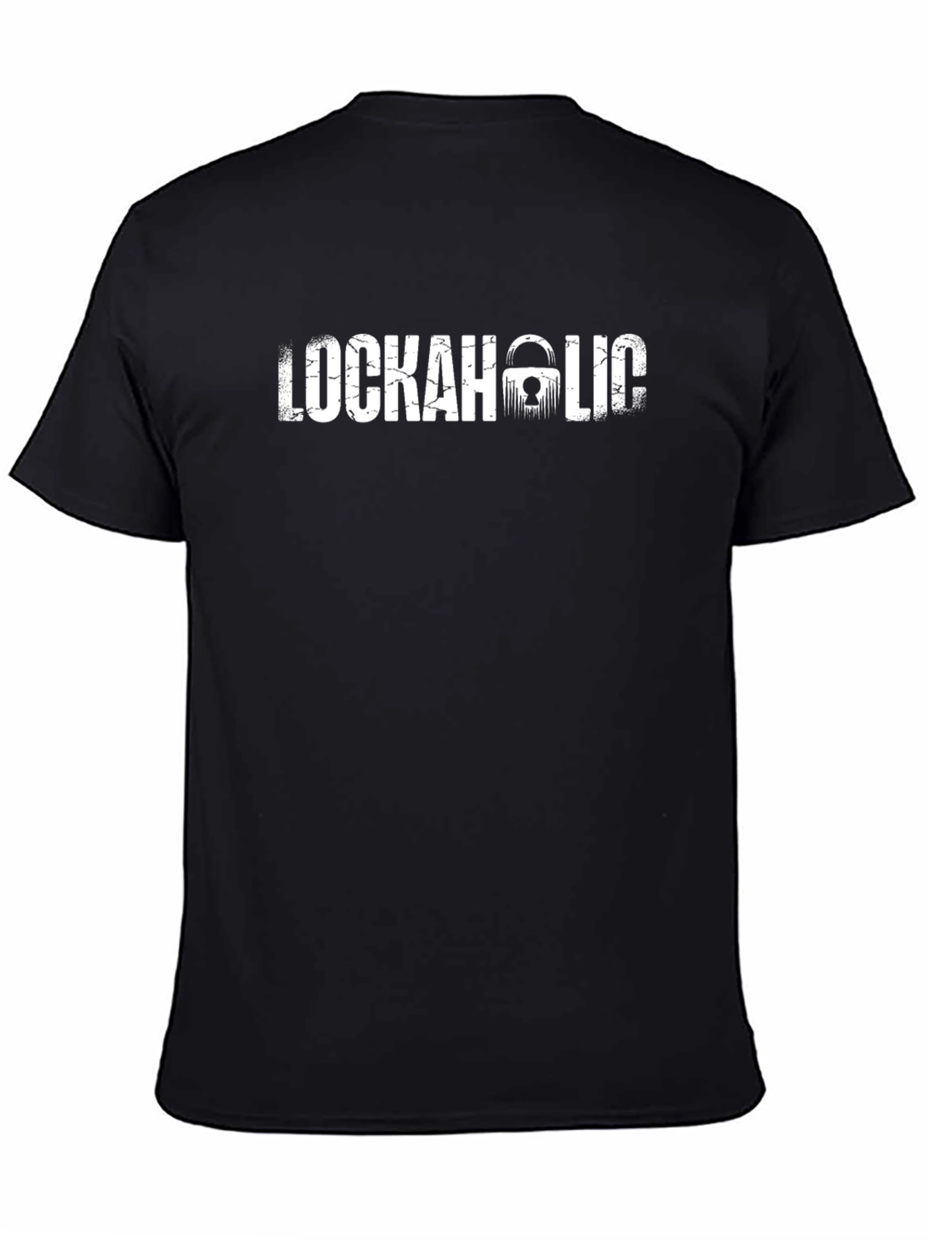 Black Lockaholic Graphic Tee - Black Cotton T-Shirt view 4