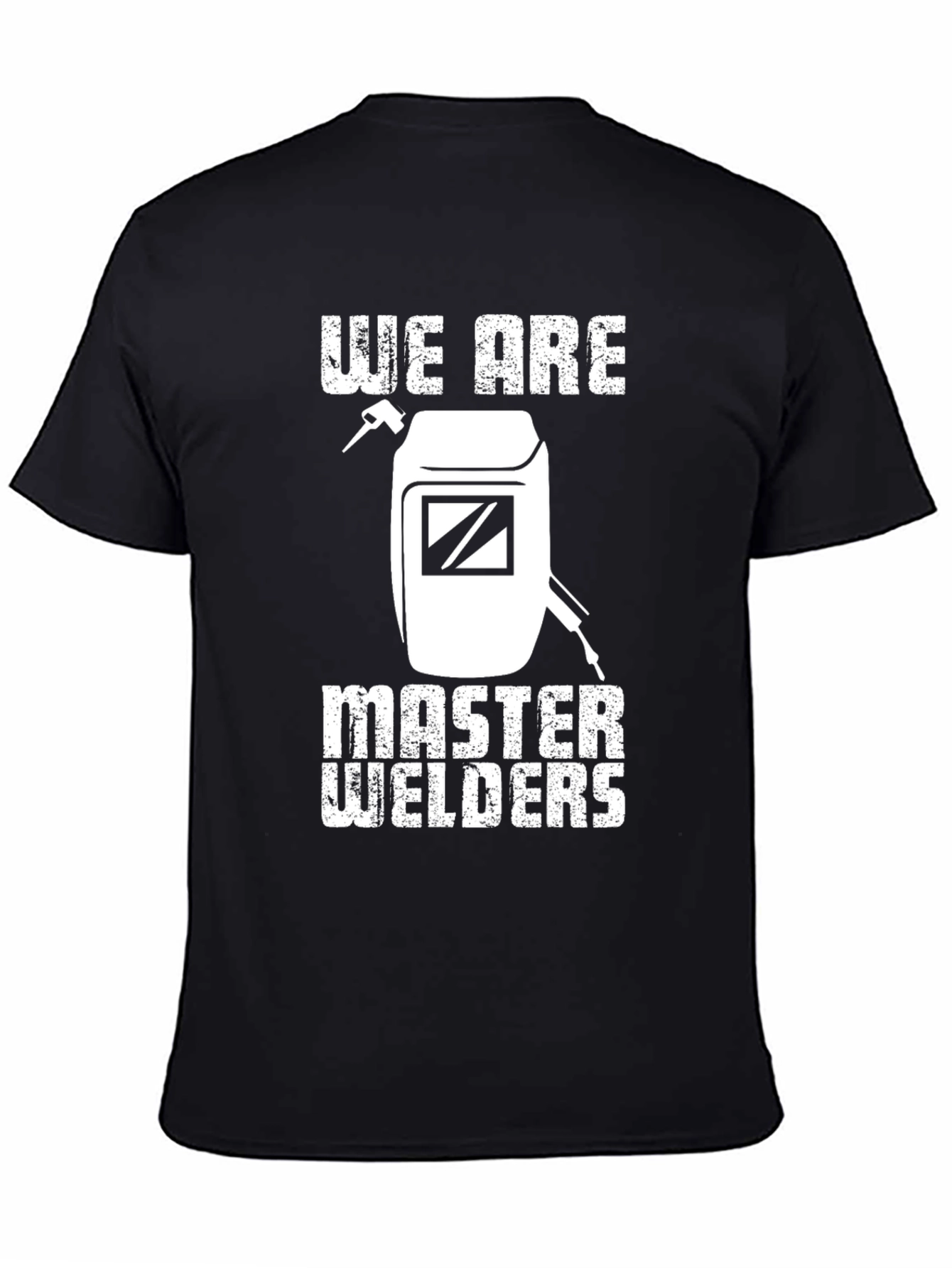 Black Master Welders T-Shirt - Black Cotton Crew Neck view 4