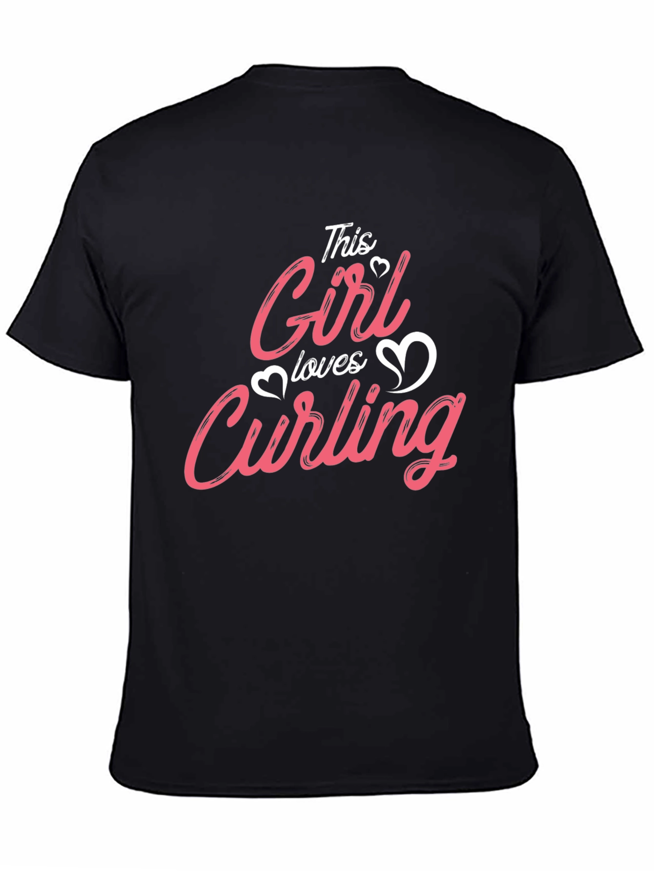 Black This Girl Loves Curling T-Shirt Black view 4