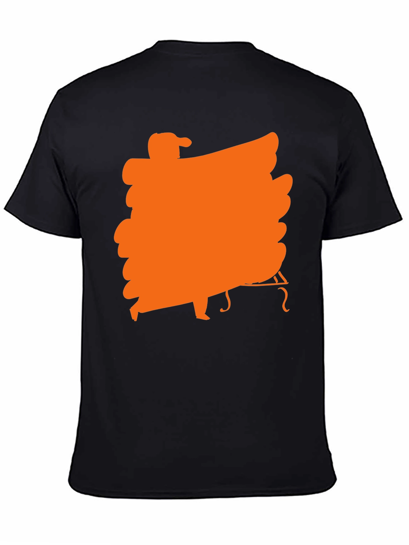 Black Black T-Shirt with Orange Musician Graphic view 4