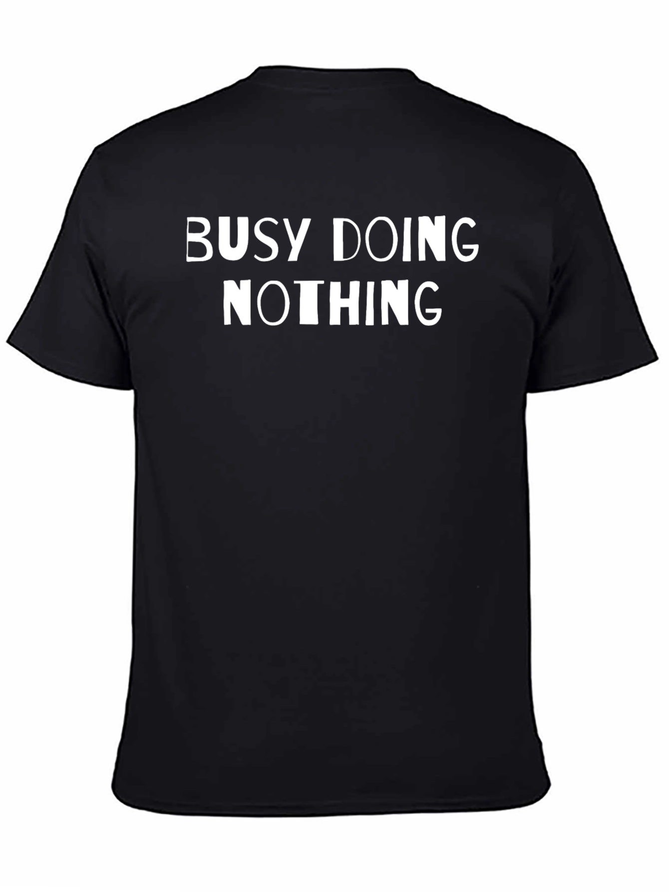 Black Busy Doing Nothing Graphic Tee - Black Casual Shirt view 4
