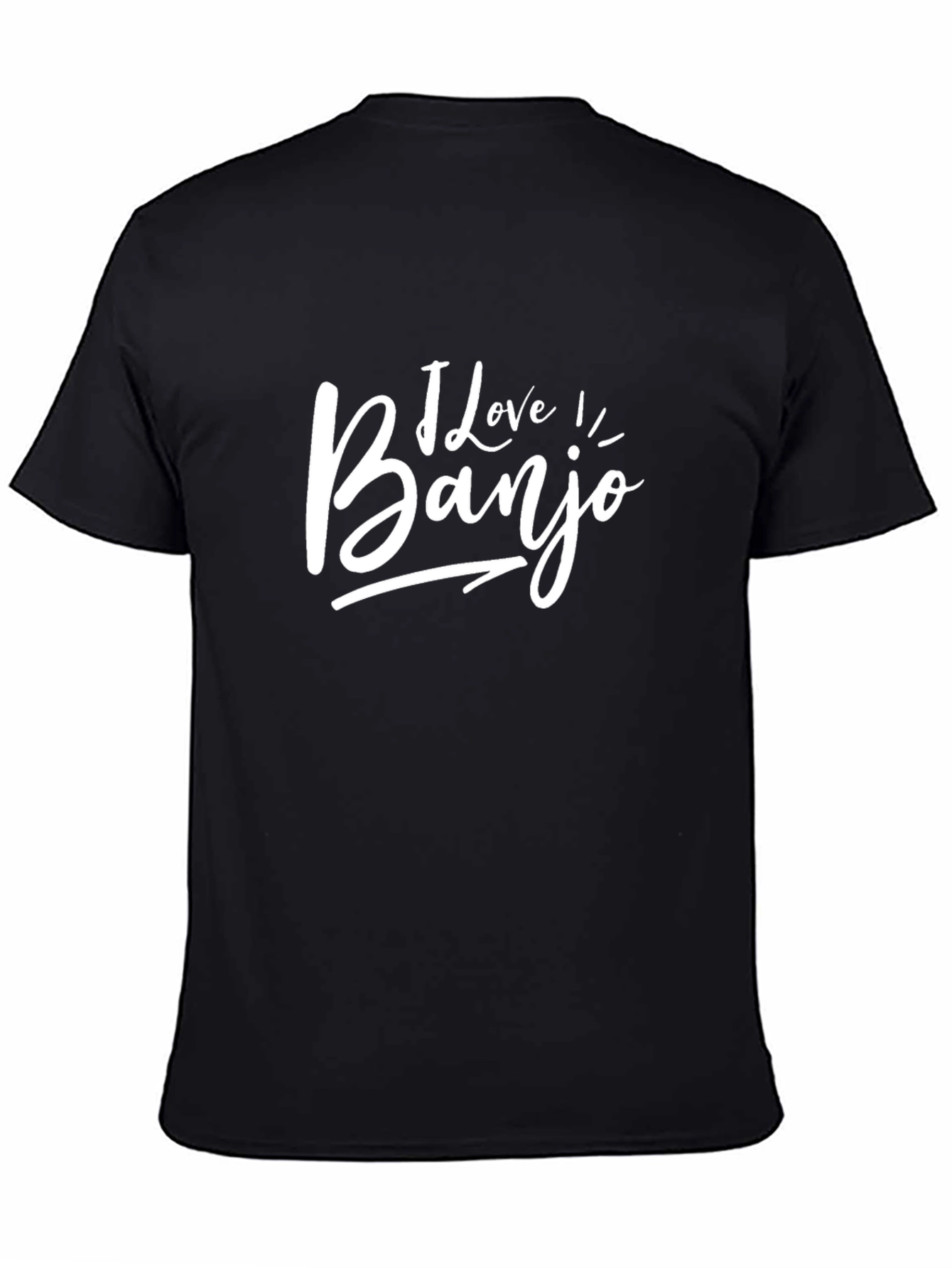 Black I Love Banjo Graphic T-Shirt view 4