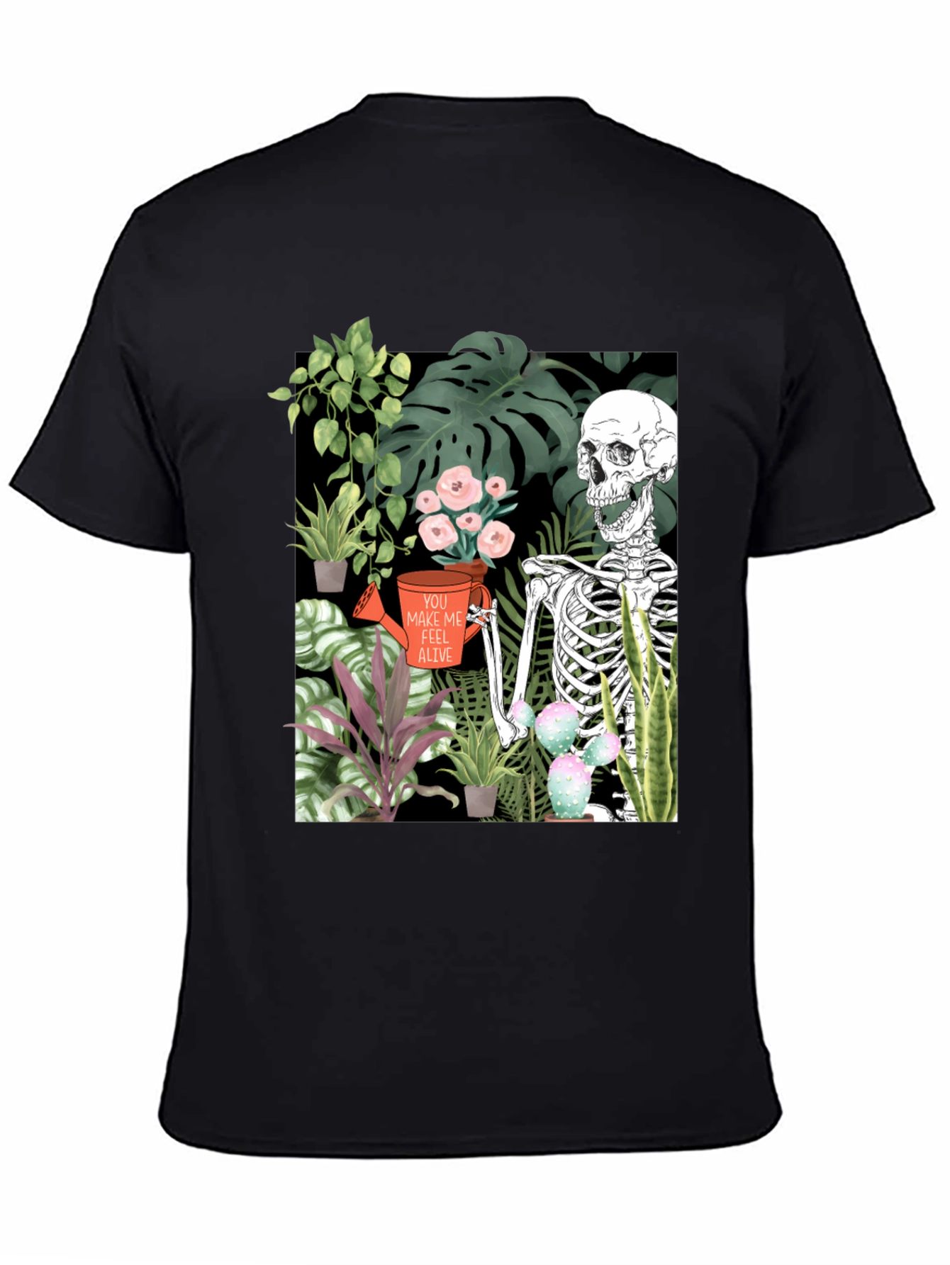 Black Skeleton Gardener Graphic T-Shirt - Make Me Feel Alive view 4