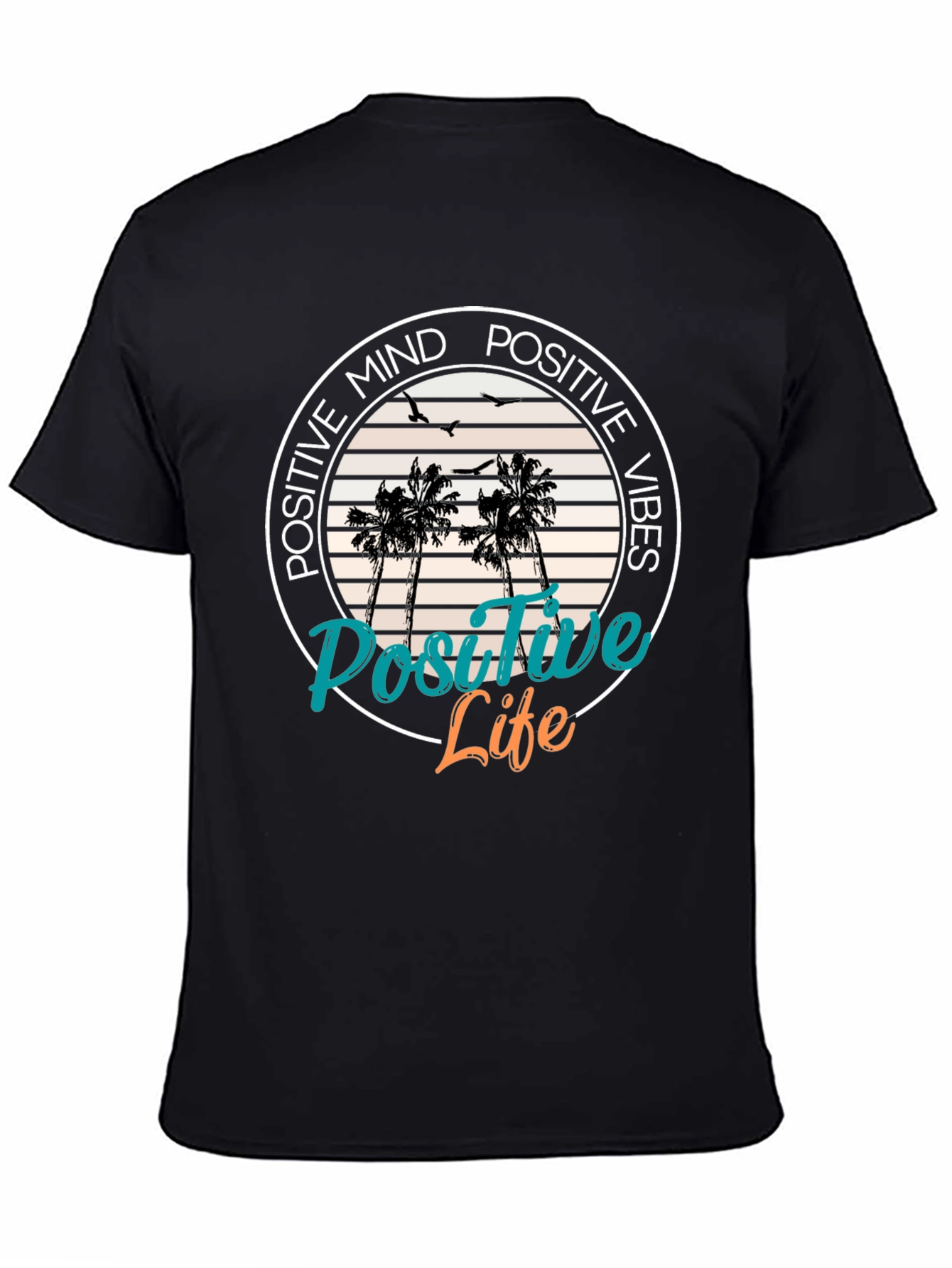 Black Positive Mind Positive Vibes T-Shirt view 4