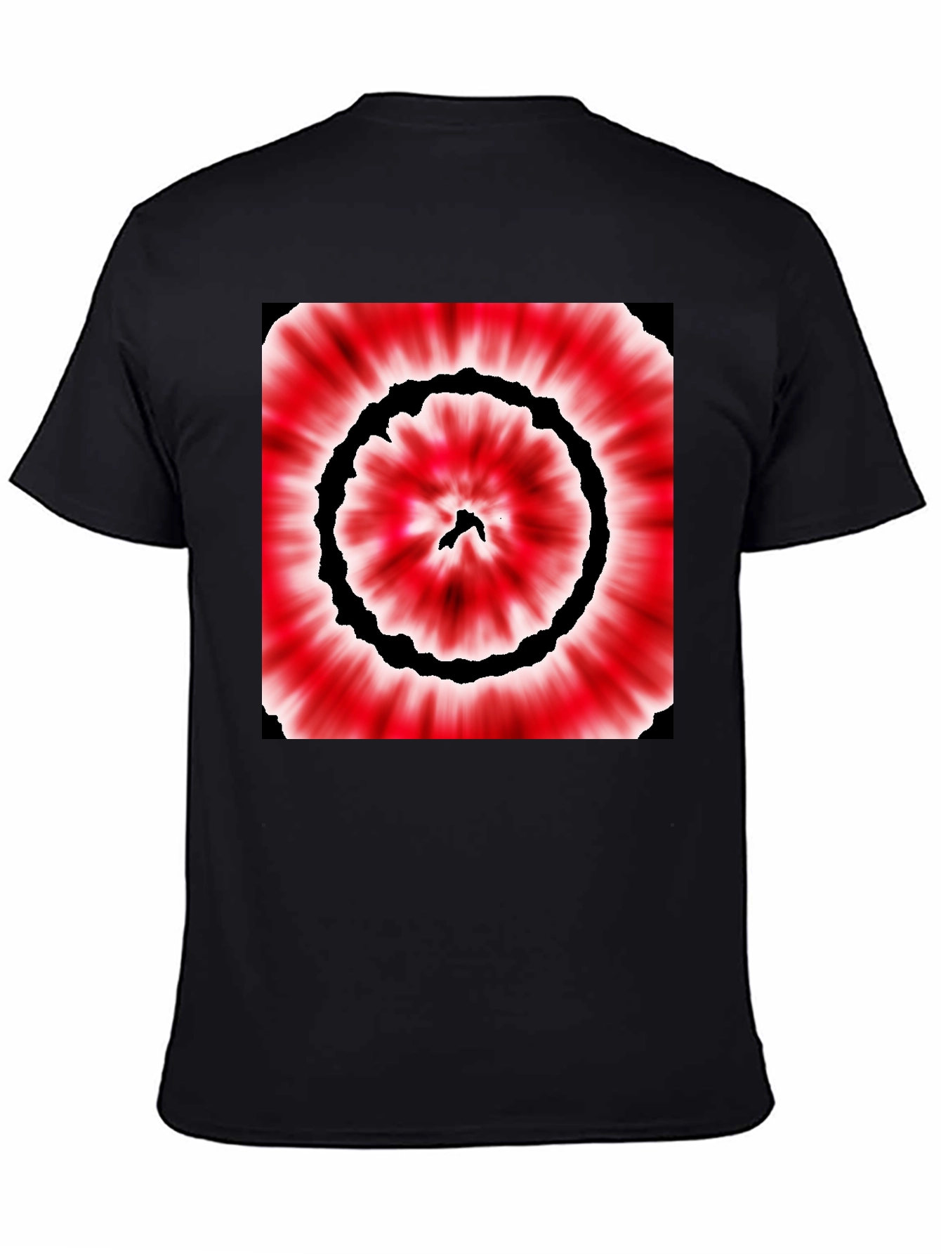 Black Red & Black Tie-Dye Style Graphic T-Shirt view 4