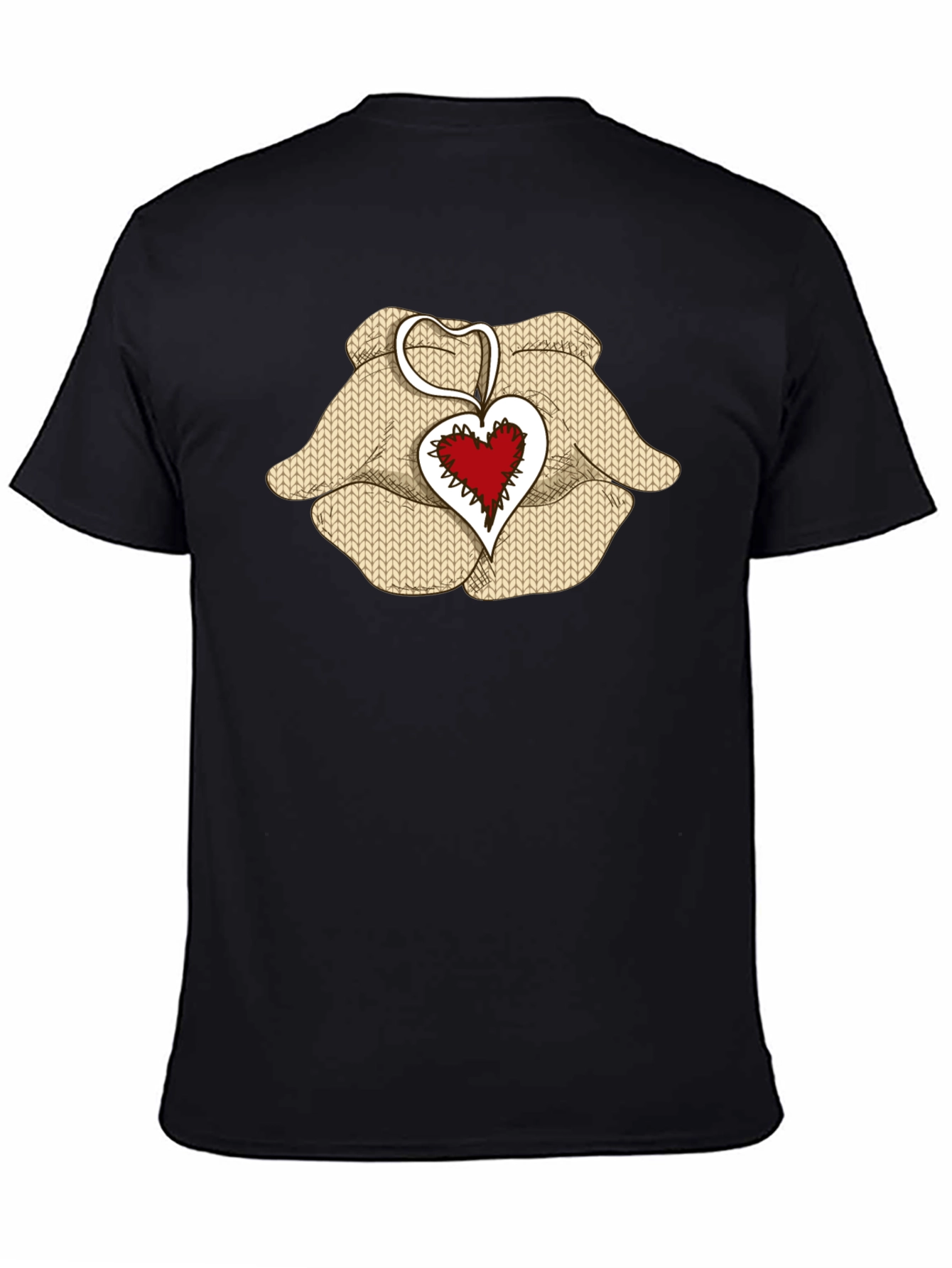 Black Heart Hands Graphic Tee - Black Cotton Blend view 4