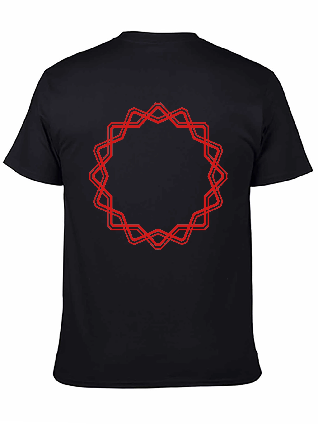 Black Geometric Circle Graphic Tee - Bold Statement T-Shirt view 4