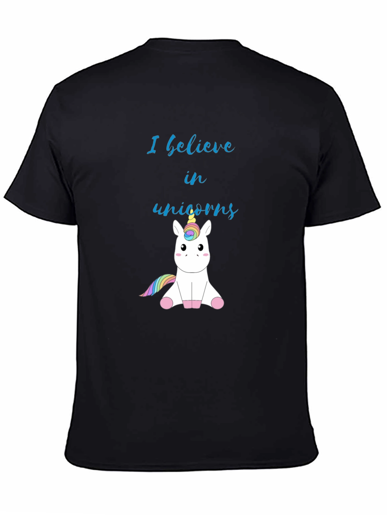 Black Unicorn Believer Black T-Shirt view 4