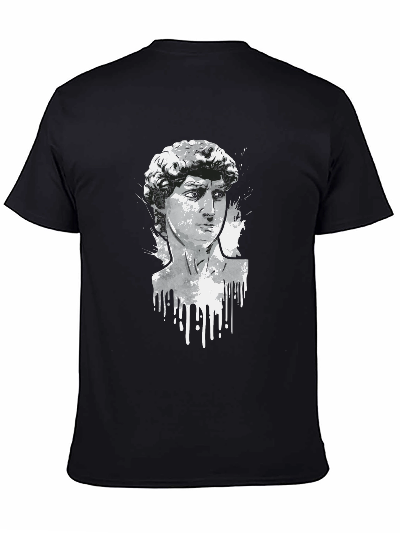 Black David Statue Graphic Tee - Modern Art Shirt view 4