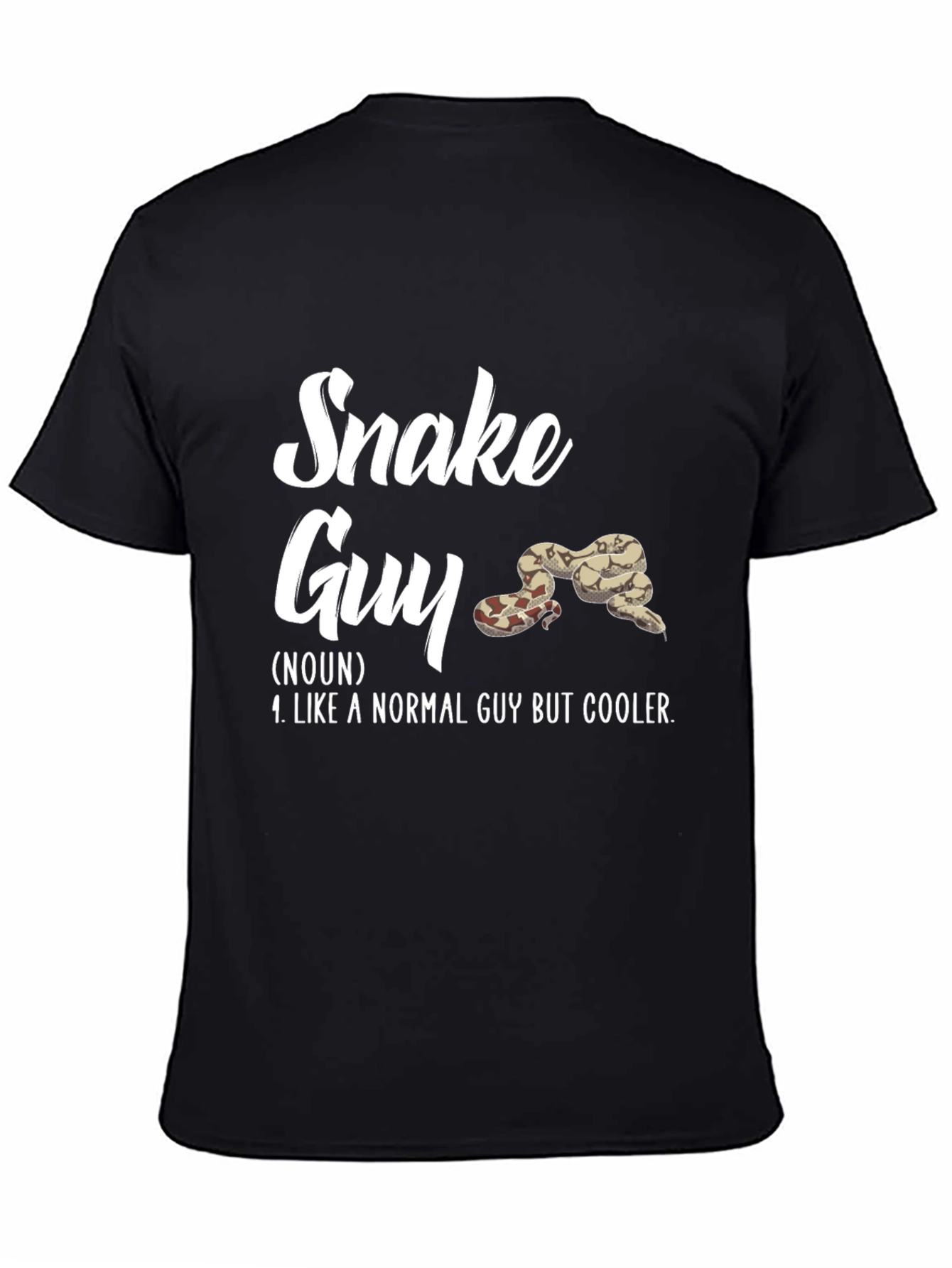 Black Snake Guy Definition T-Shirt - Cool Reptile Lover Tee view 4