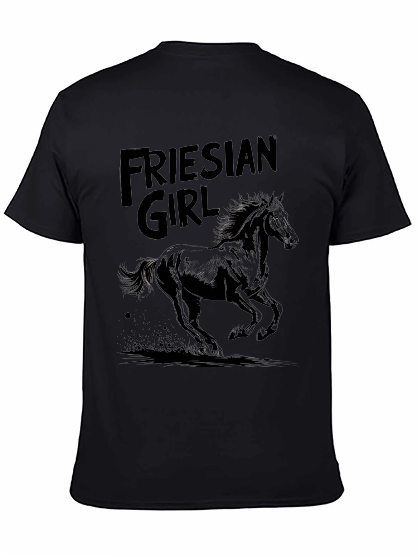 Black Friesian Girl Graphic Tee view 4