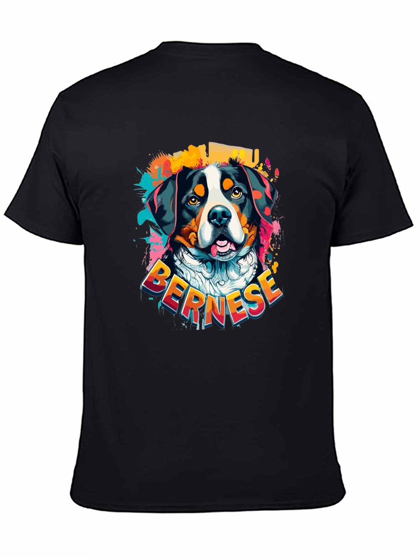 Black Bernese Mountain Dog Graphic T-Shirt view 4