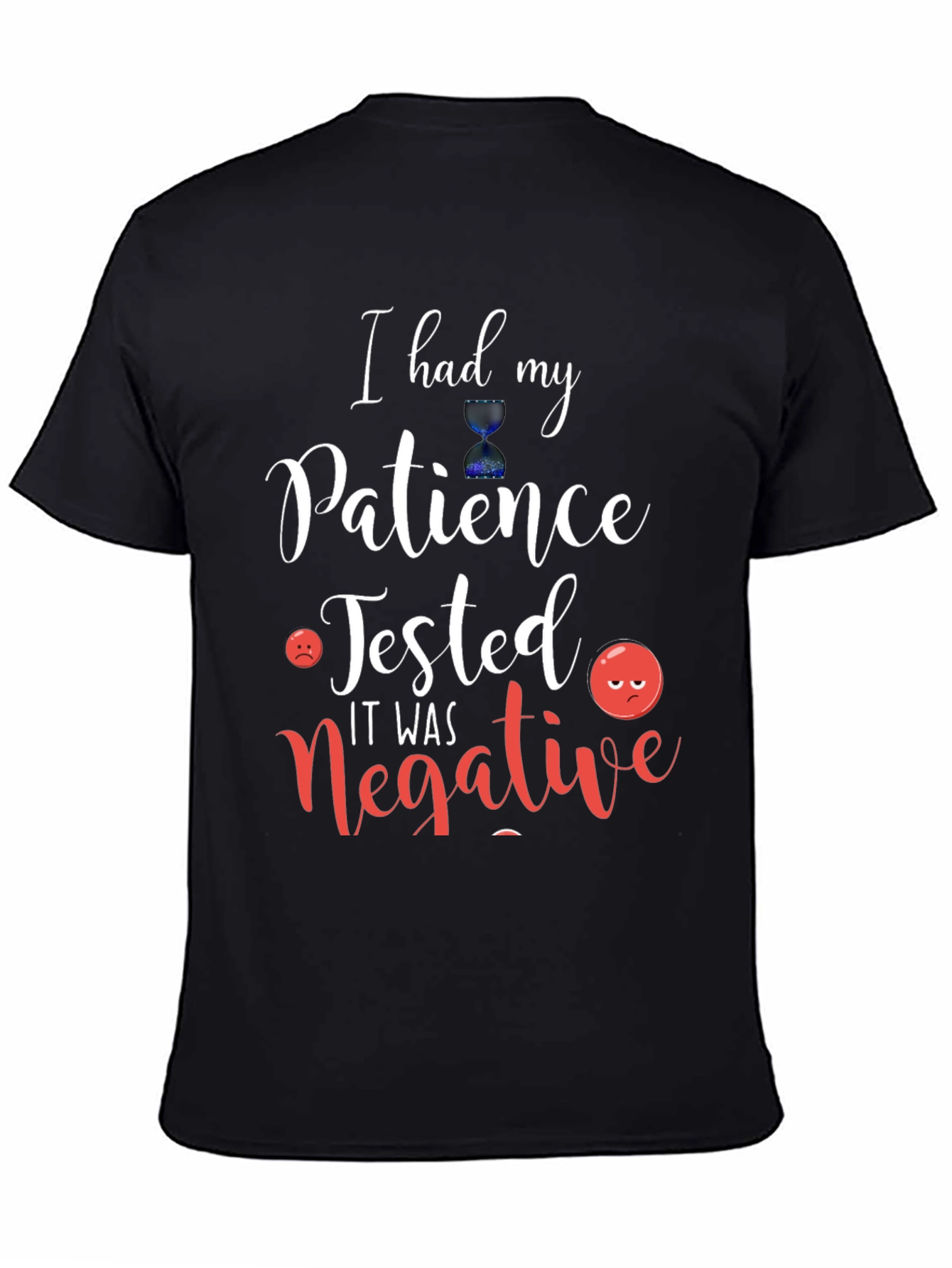 Black Humorous 'Patience Tested' Graphic Tee view 4