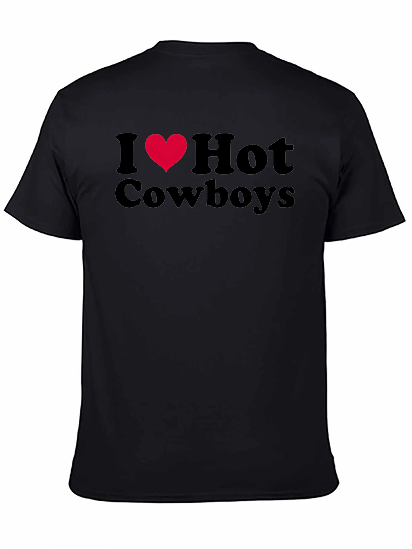 Black I Heart Hot Cowboys Graphic T-Shirt view 4