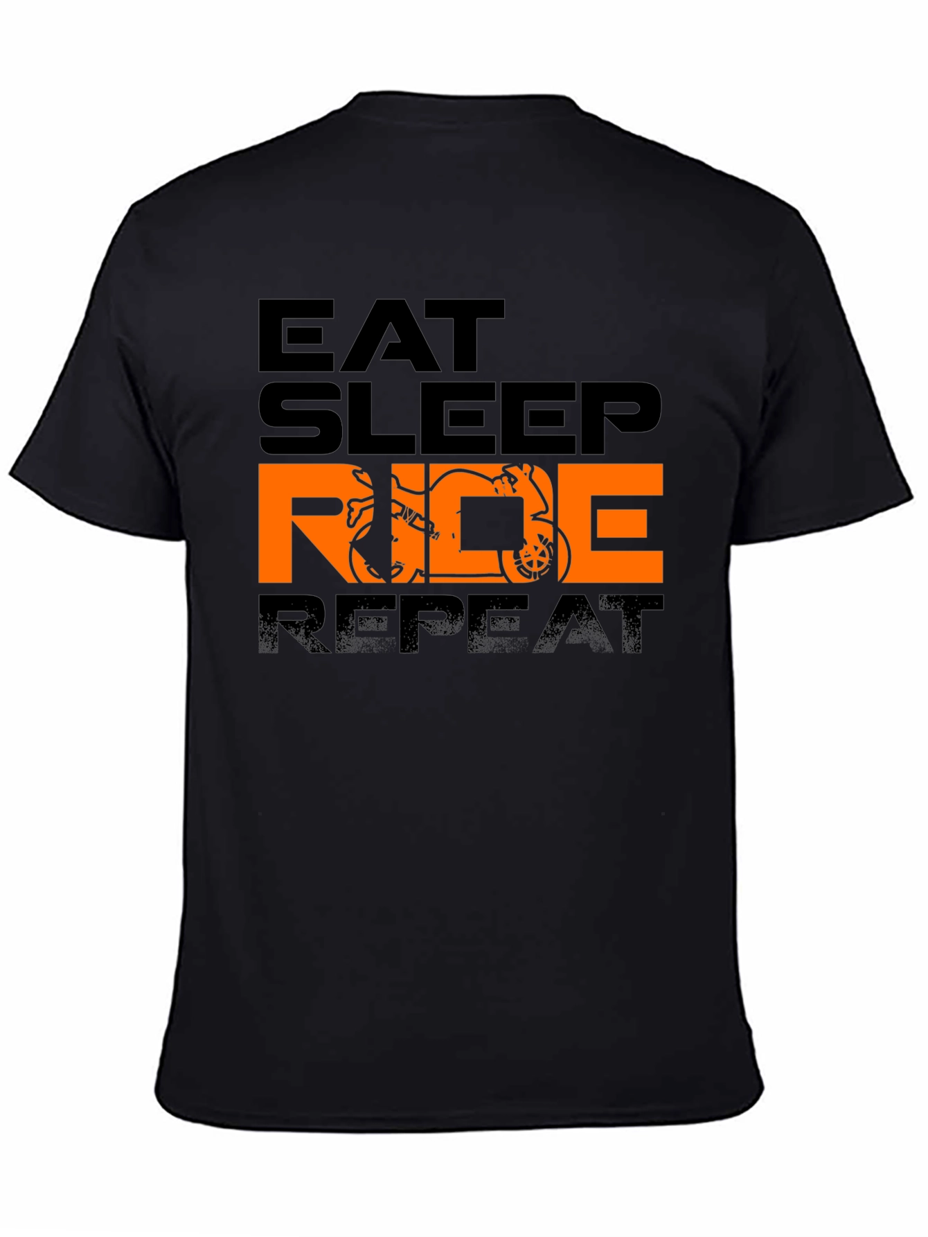 Black Eat Sleep Ride Repeat Graphic Tee view 4