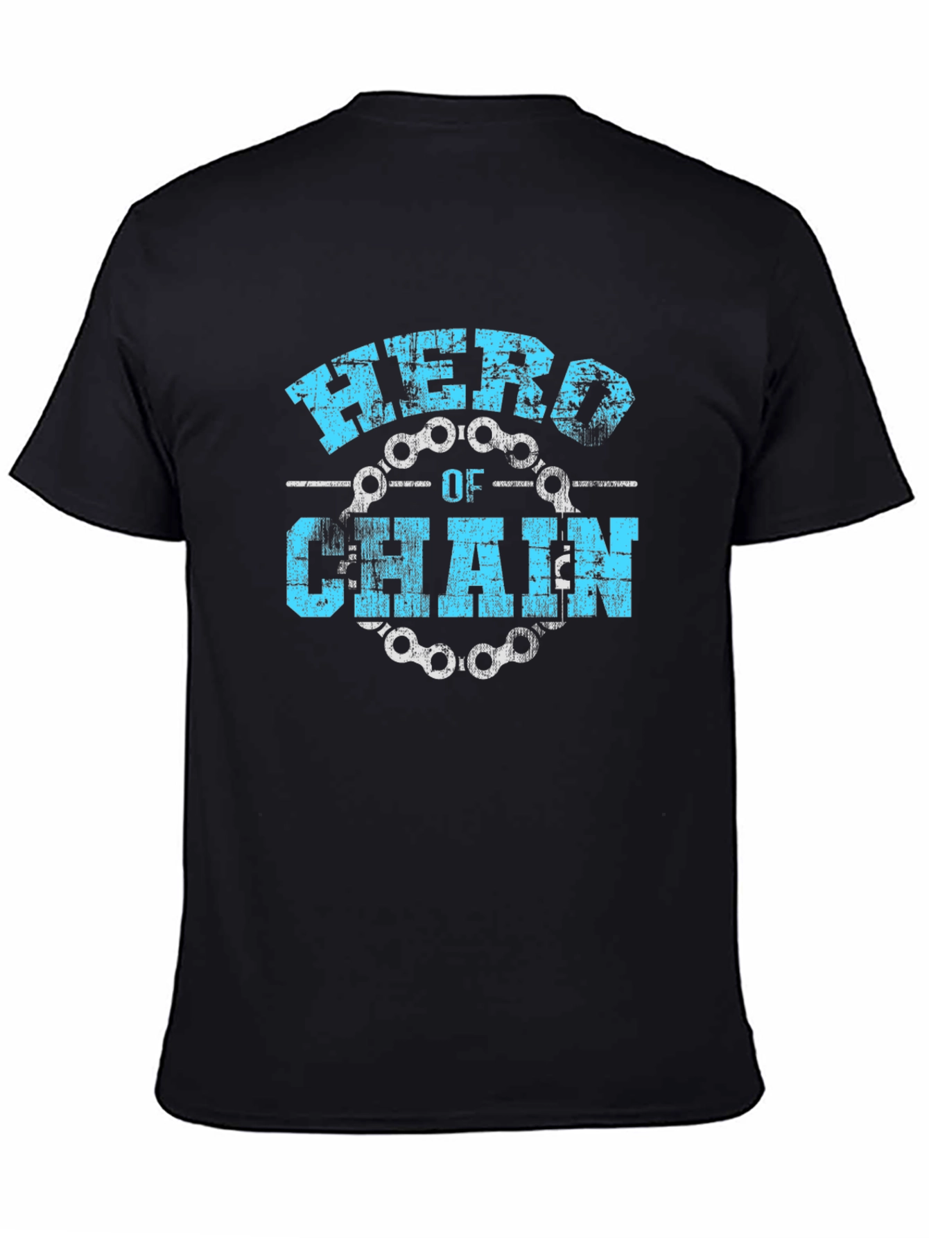 Black Hero of Chain T-Shirt - Black Bicycle Cycling Tee view 4