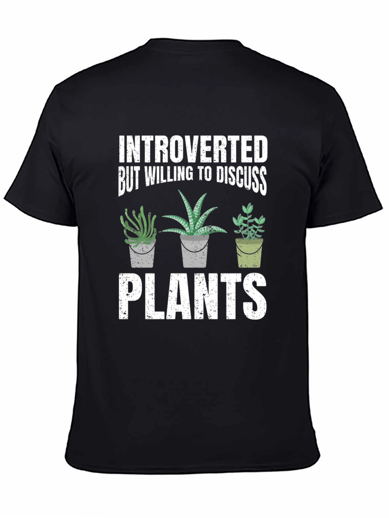 Black Introverted Plants Graphic Tee view 4