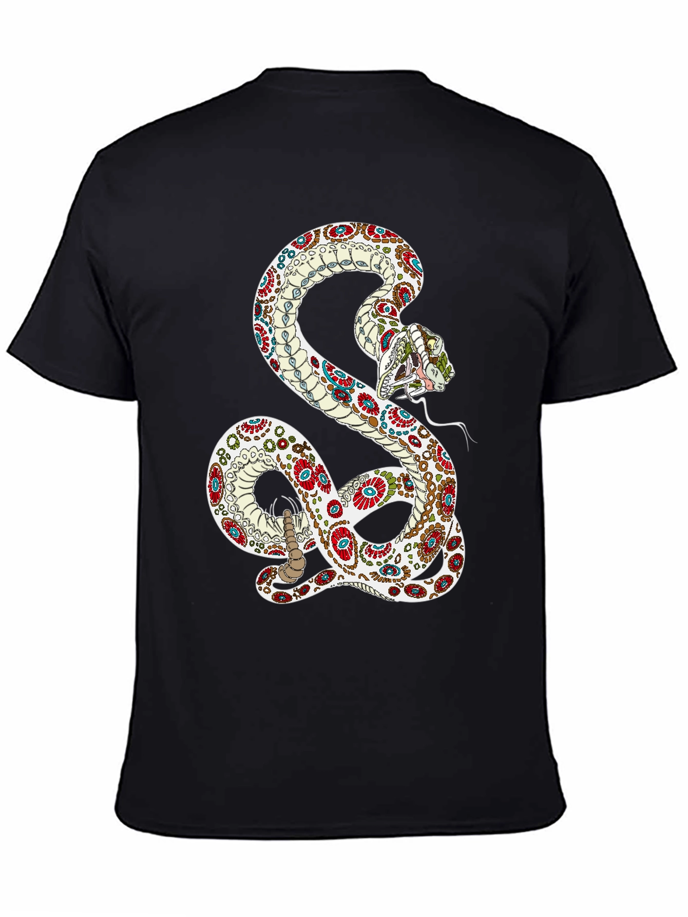 Black Sugar Skull Snake Graphic Tee view 4
