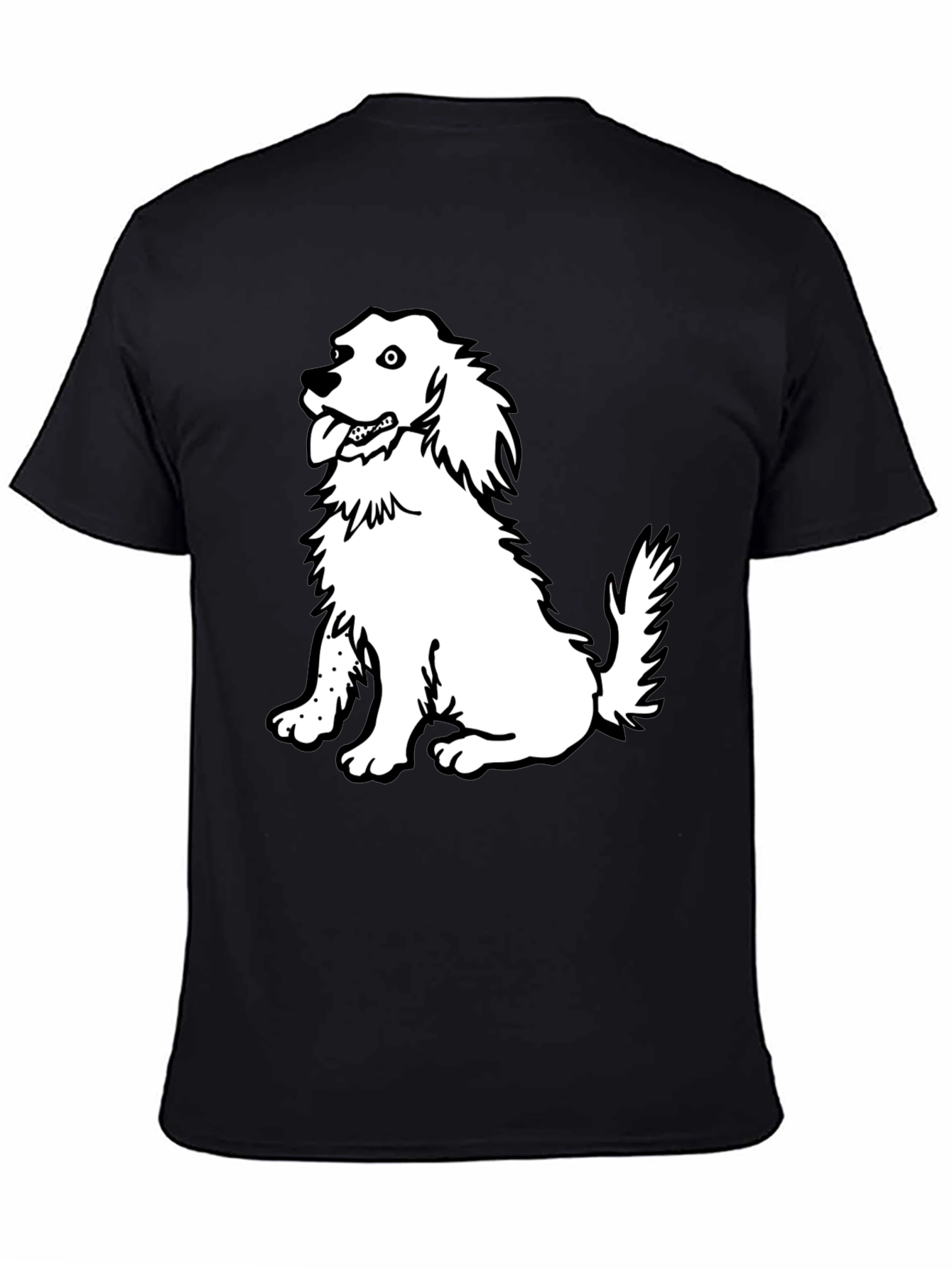 Black Dog Graphic Tee - Black Cotton Casual Shirt view 4