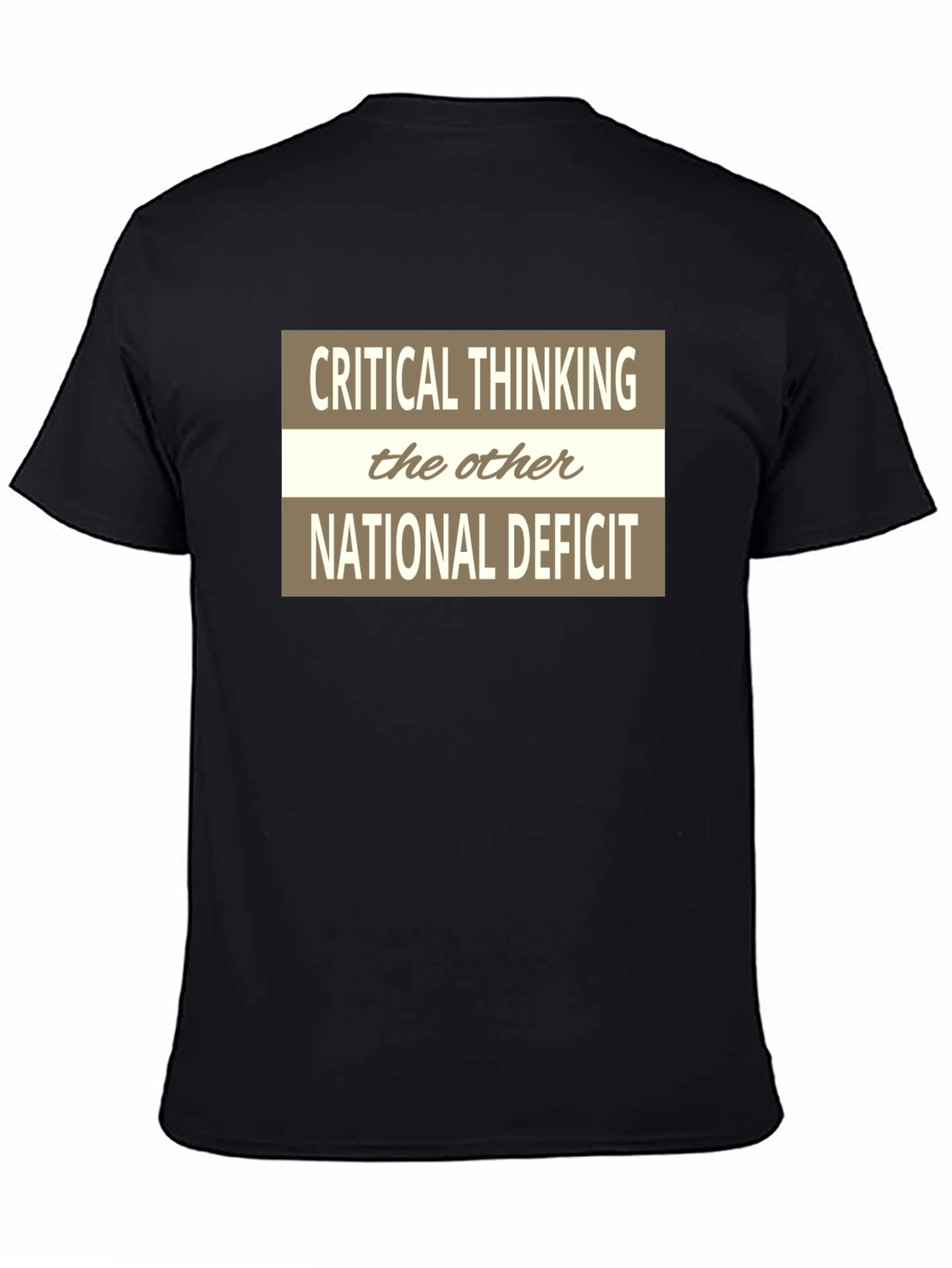 Black Critical Thinking National Deficit Graphic Tee view 4