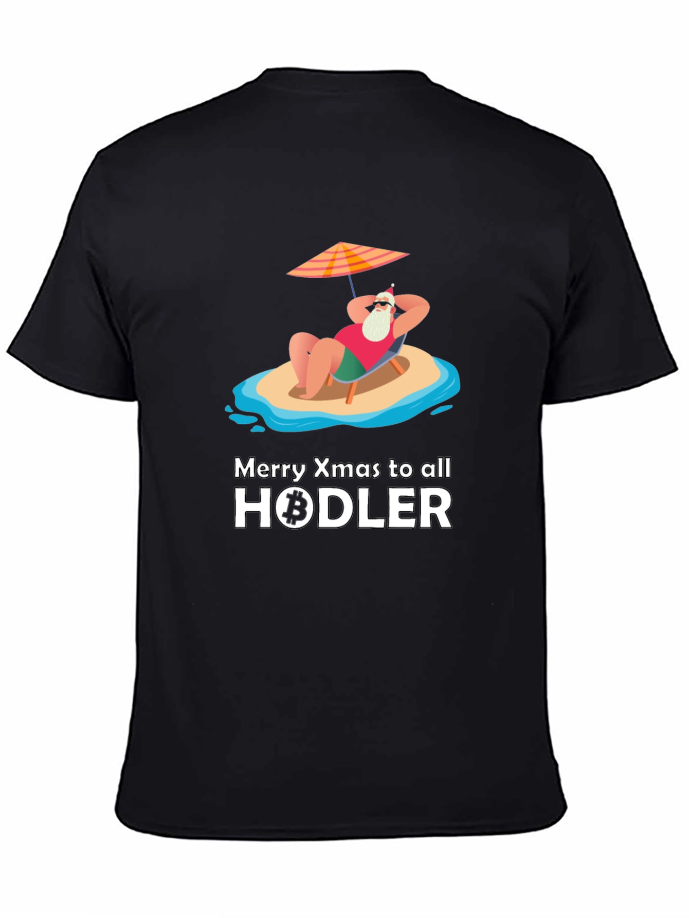 Black Holiday HODLer T-Shirt - Bitcoin Christmas view 4