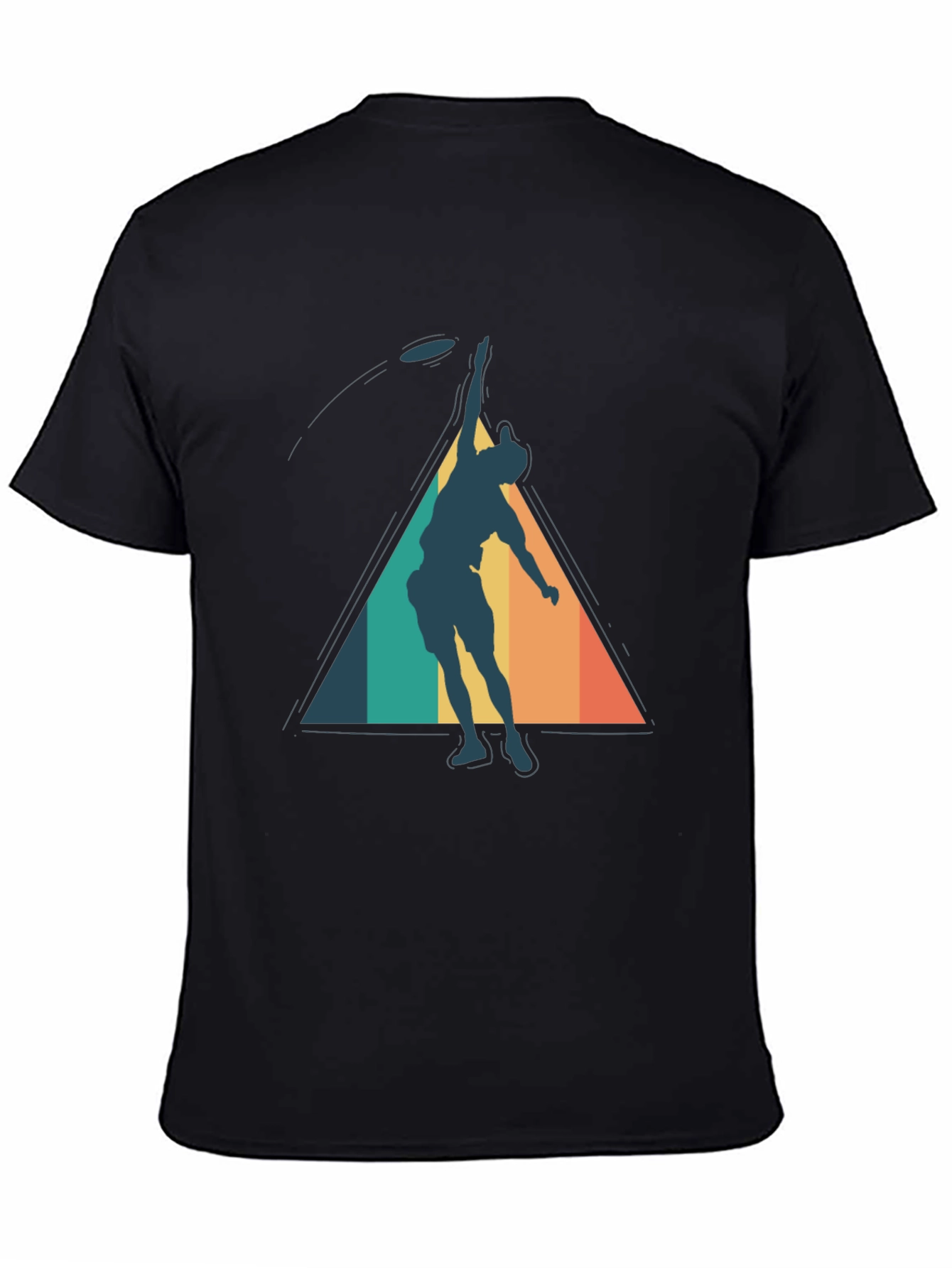 Black Retro Ultimate Frisbee Player Graphic Tee view 4